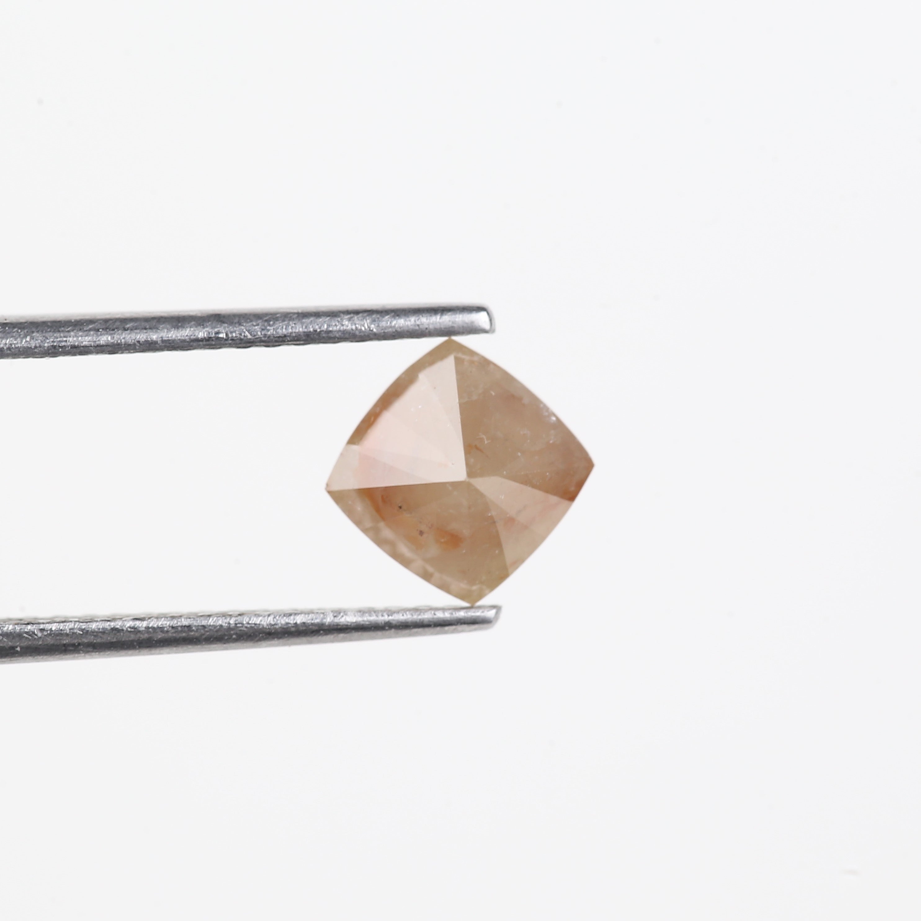 1.23 Carat Natural Peach Orange Cushion Cut Salt And Pepper Diamond 6.07 MM