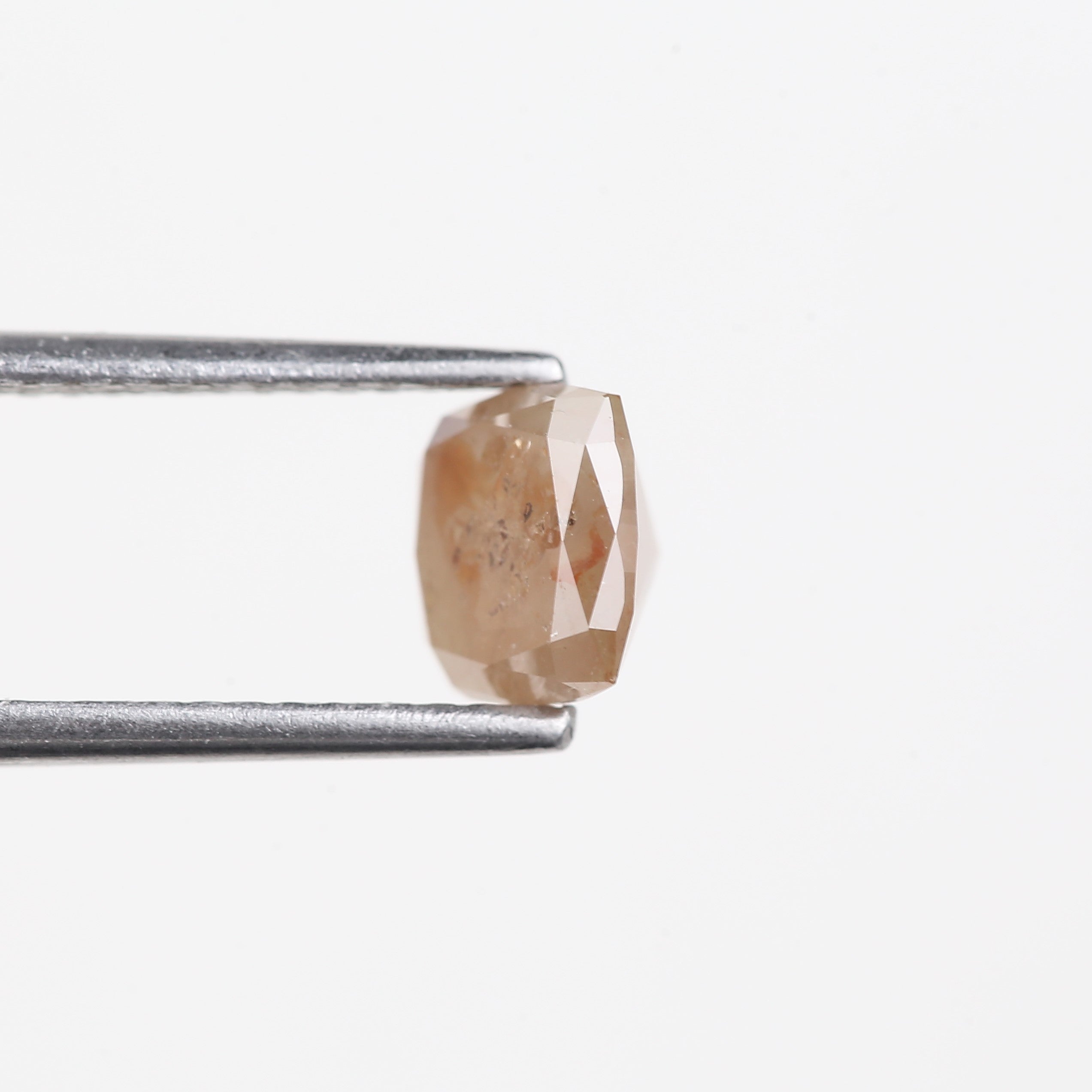 1.23 Carat Natural Peach Orange Cushion Cut Salt And Pepper Diamond 6.07 MM