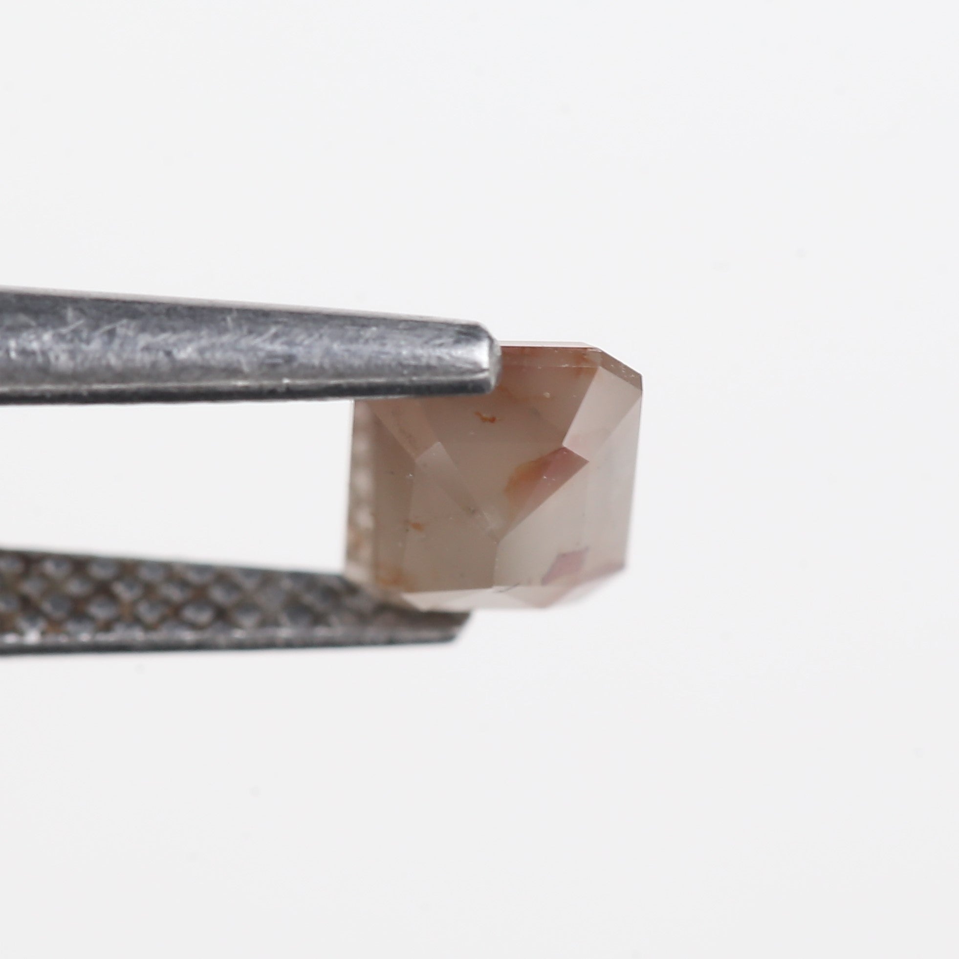 0.93 Carat Natural Orange Peach Emerald Salt and Pepper Diamond 6.14 MM