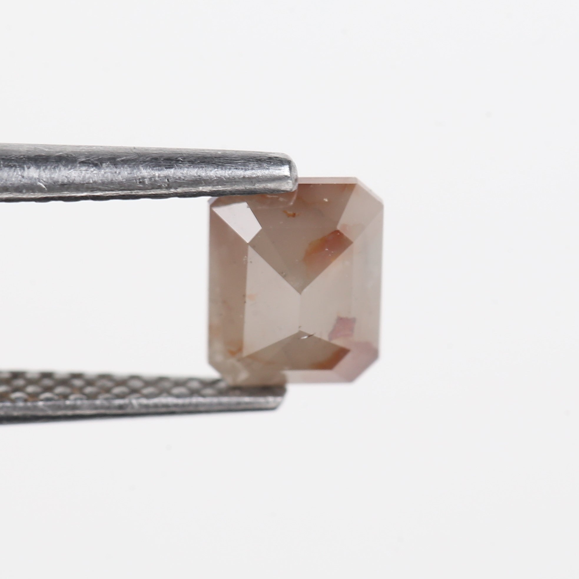 0.93 Carat Natural Orange Peach Emerald Salt and Pepper Diamond 6.14 MM