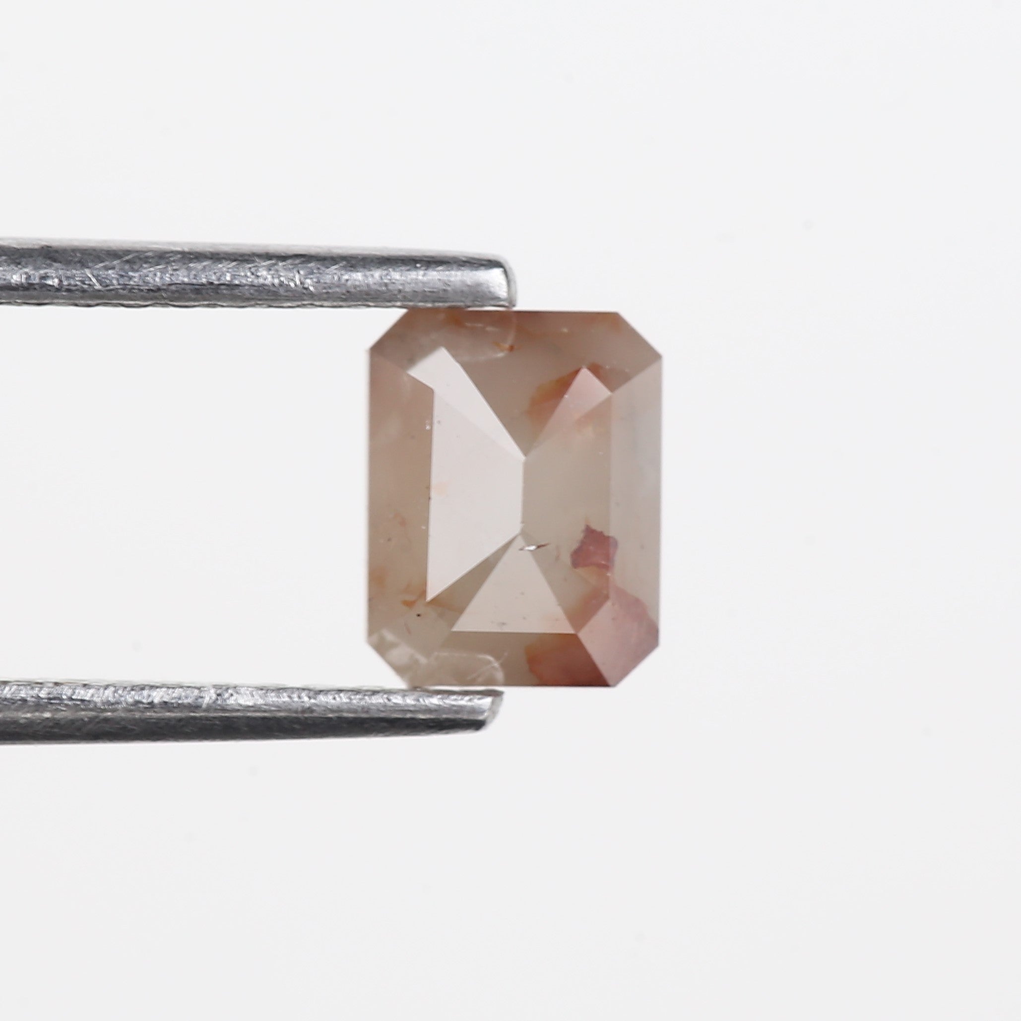 0.93 Carat Natural Orange Peach Emerald Salt and Pepper Diamond 6.14 MM