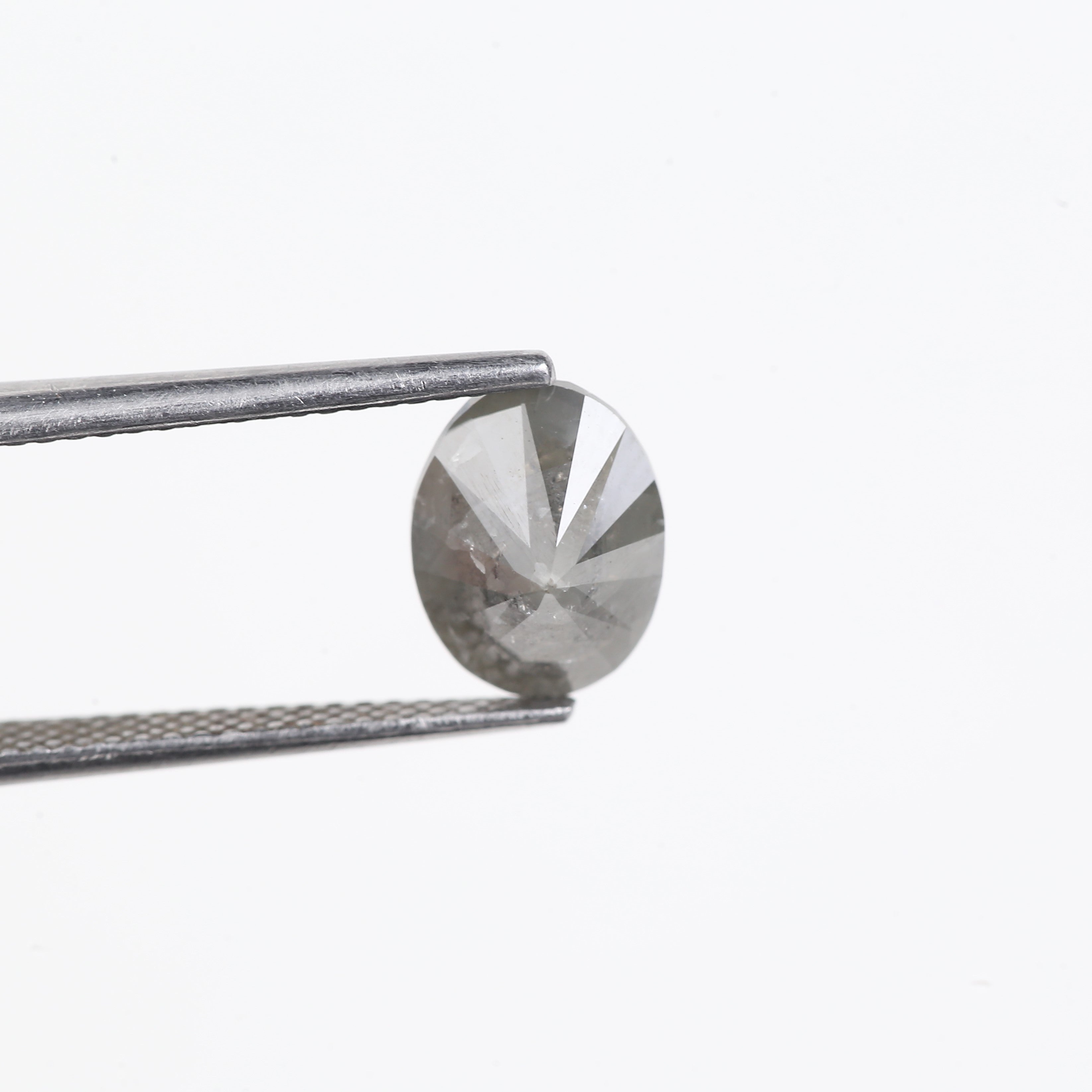 2.64 Carat Natural Smoky Grey Oval Cut Salt Pepper Diamond 9.07 MM