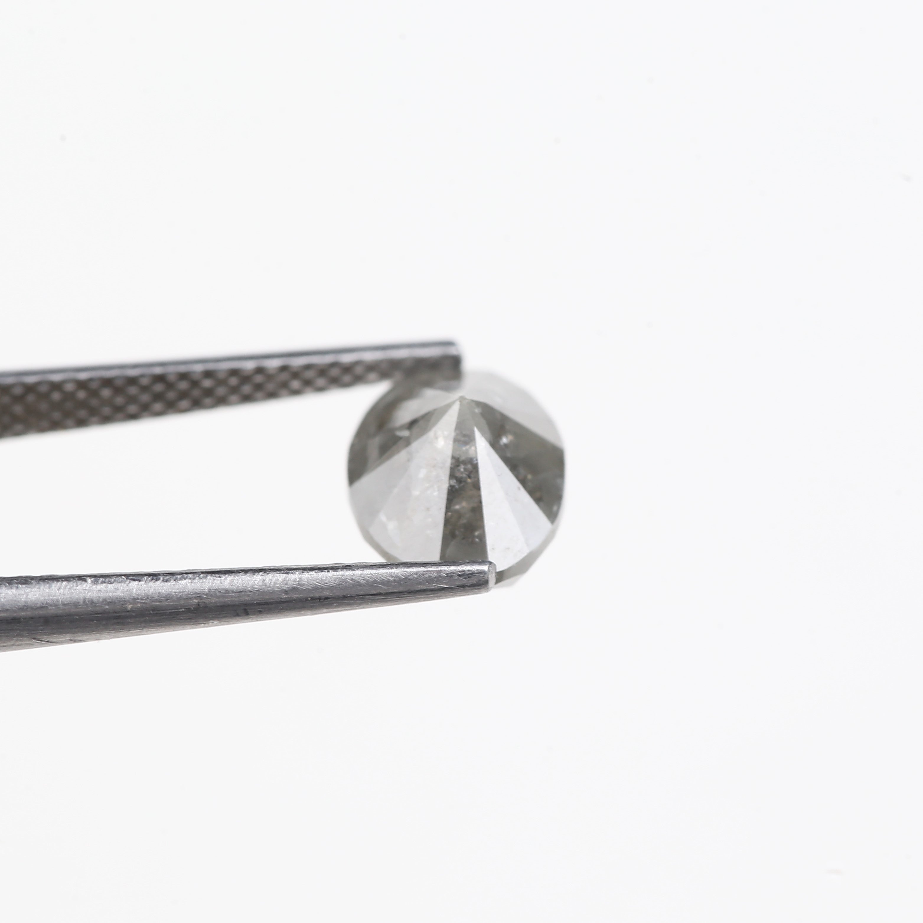 2.64 Carat Natural Smoky Grey Oval Cut Salt Pepper Diamond 9.07 MM