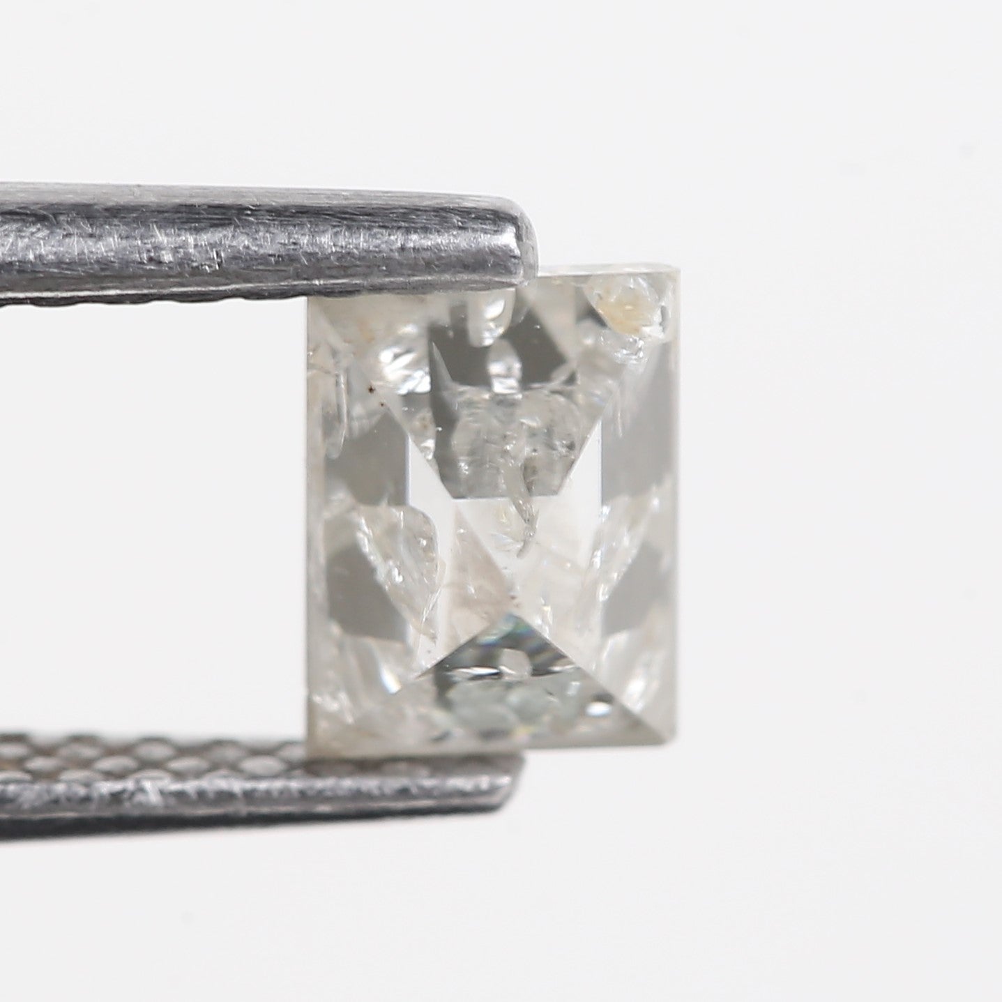 0.78 Carat Natural Icy gray Rectangular Salt and Pepper Diamond 5.70 MM
