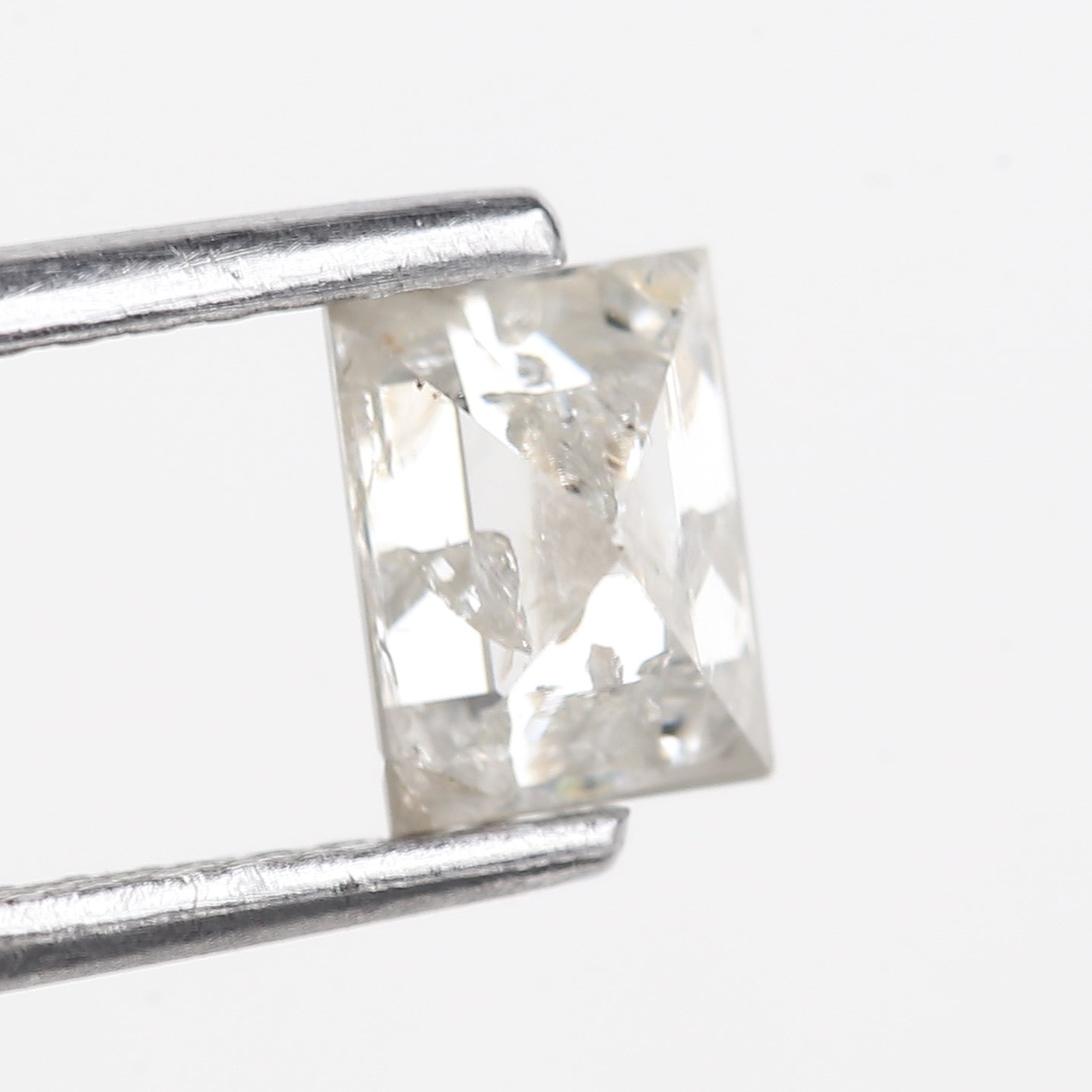 0.78 Carat Natural Icy gray Rectangular Salt and Pepper Diamond 5.70 MM
