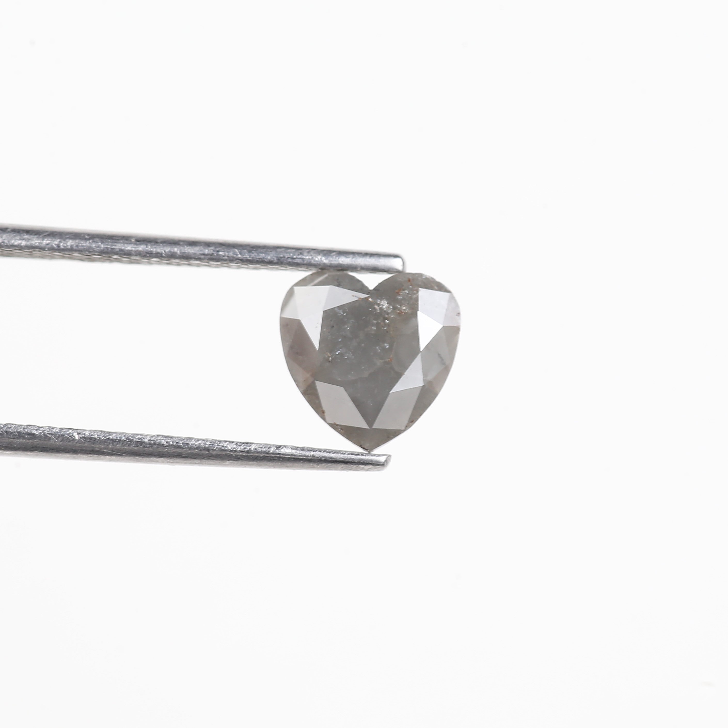 1.48 Carat Natural Milky Grey Heart Salt And Pepper Diamond 7.38 MM