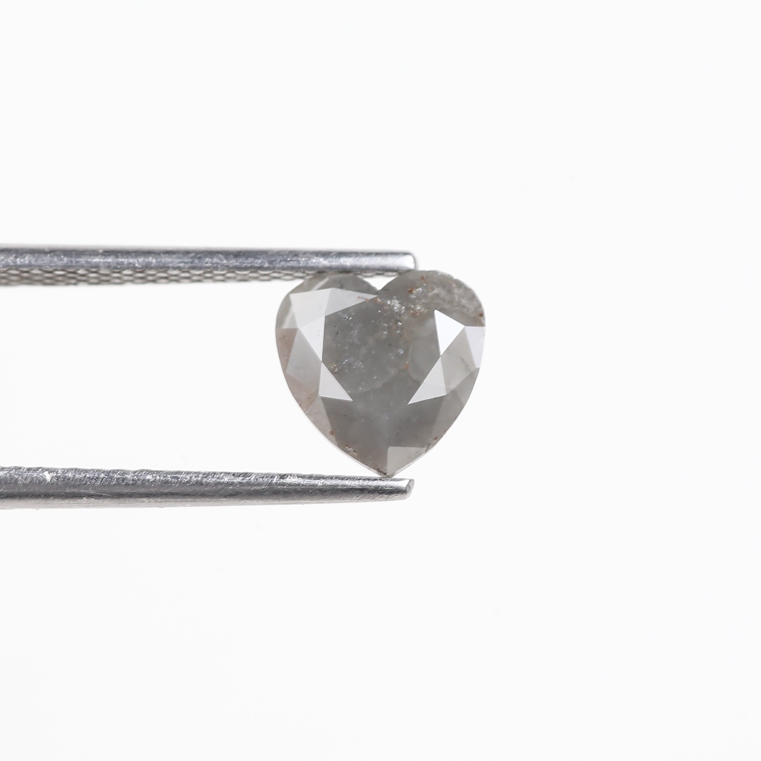 1.48 Carat Natural Milky Grey Heart Salt And Pepper Diamond 7.38 MM