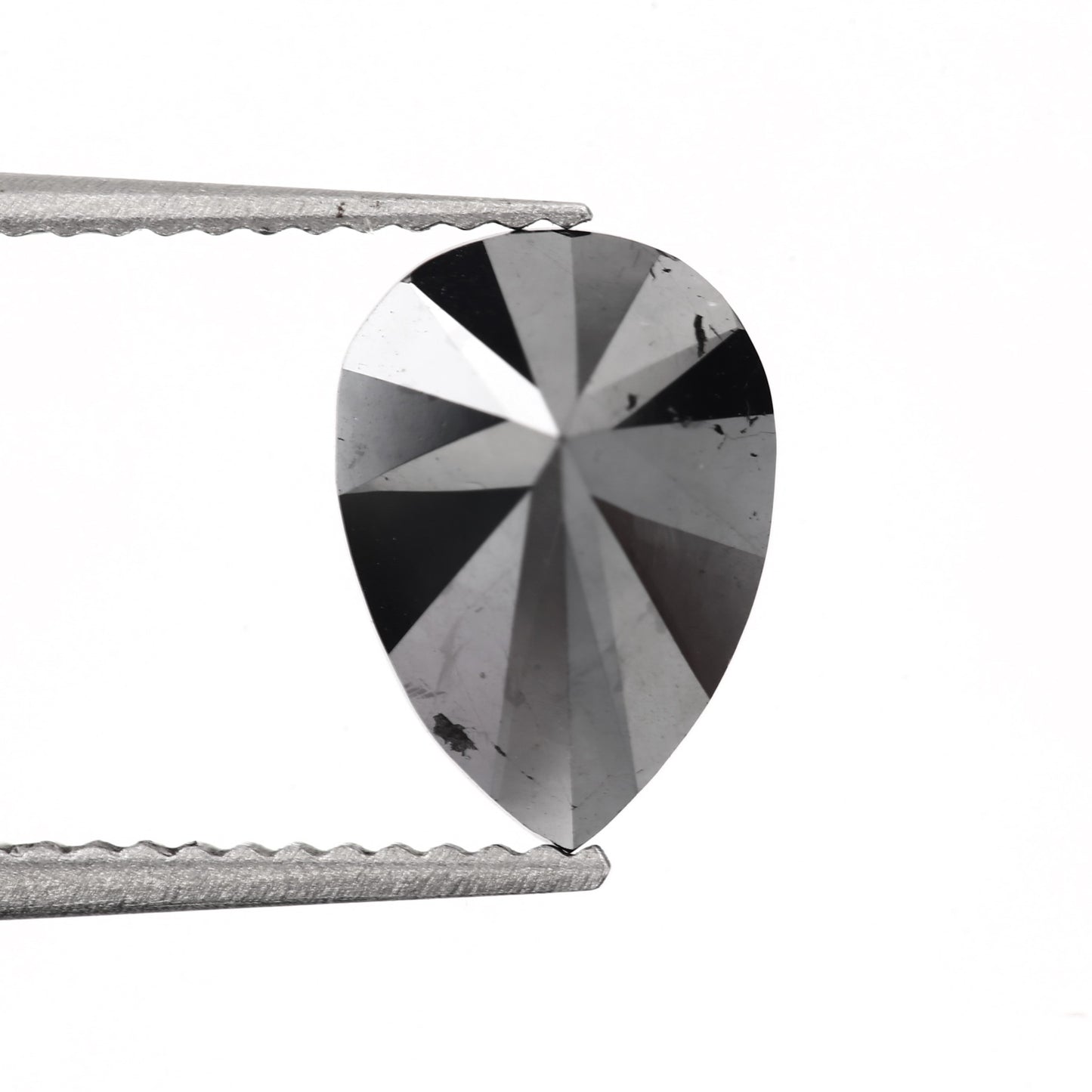 pear shape natural black diamond