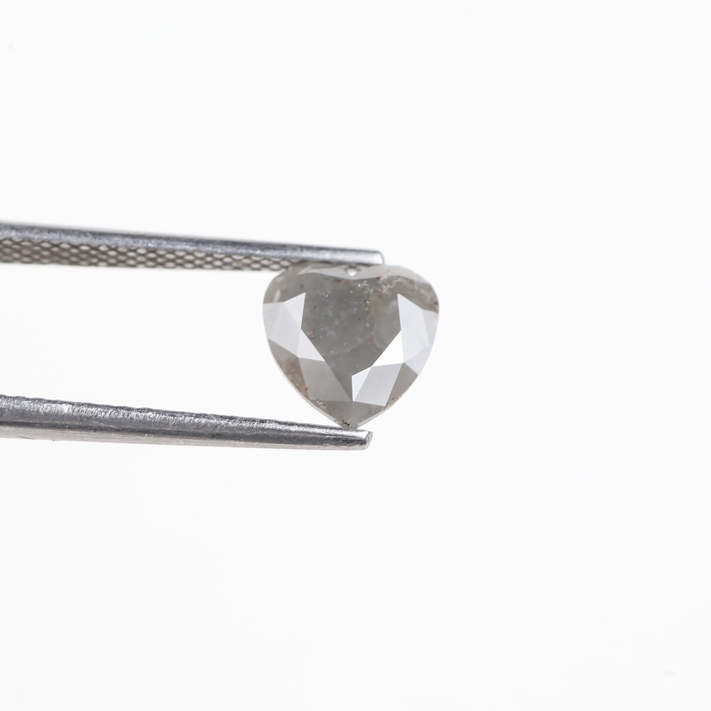 1.48 Carat Natural Milky Grey Heart Salt And Pepper Diamond 7.38 MM