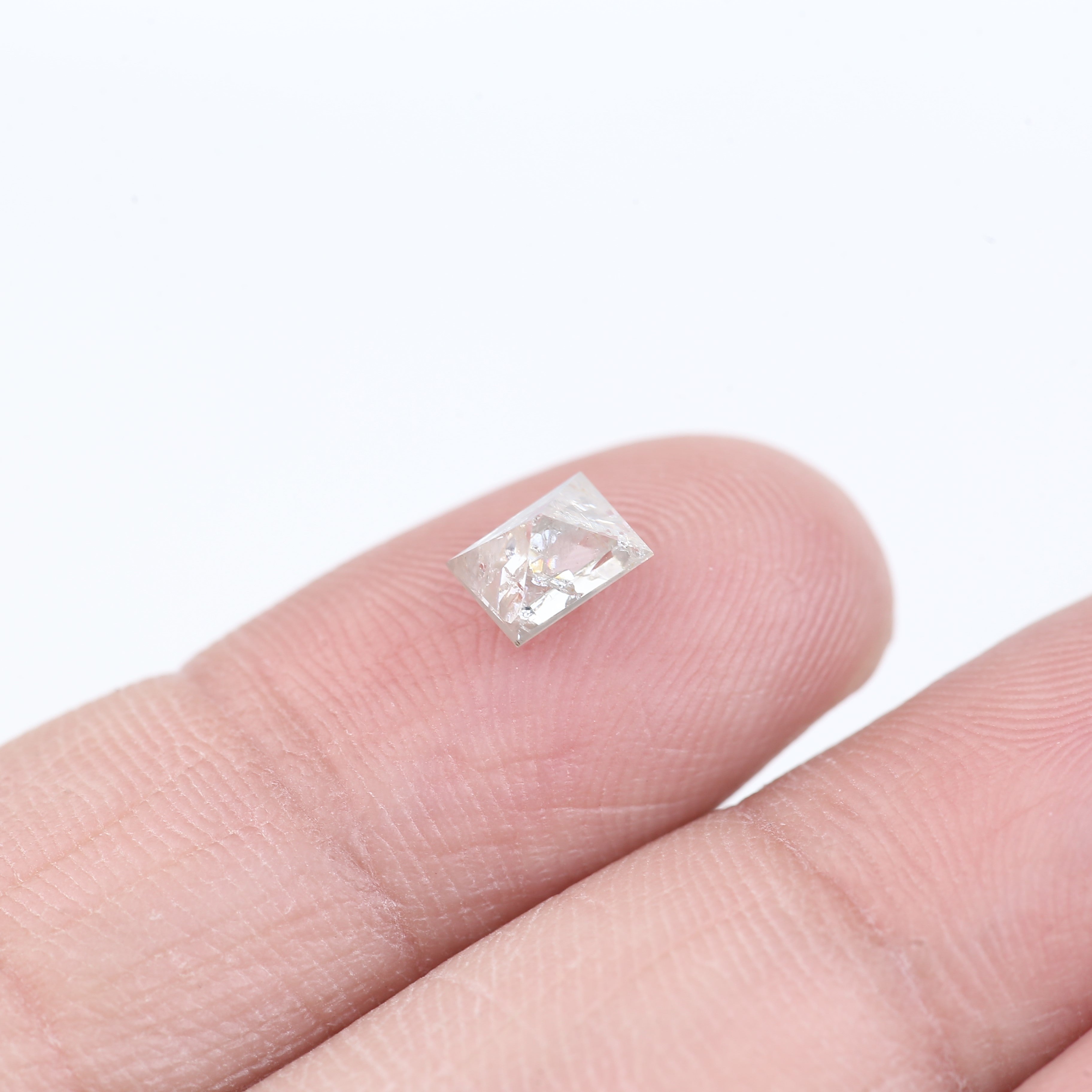 0.78 Carat Natural Icy gray Rectangular Salt and Pepper Diamond 5.70 MM