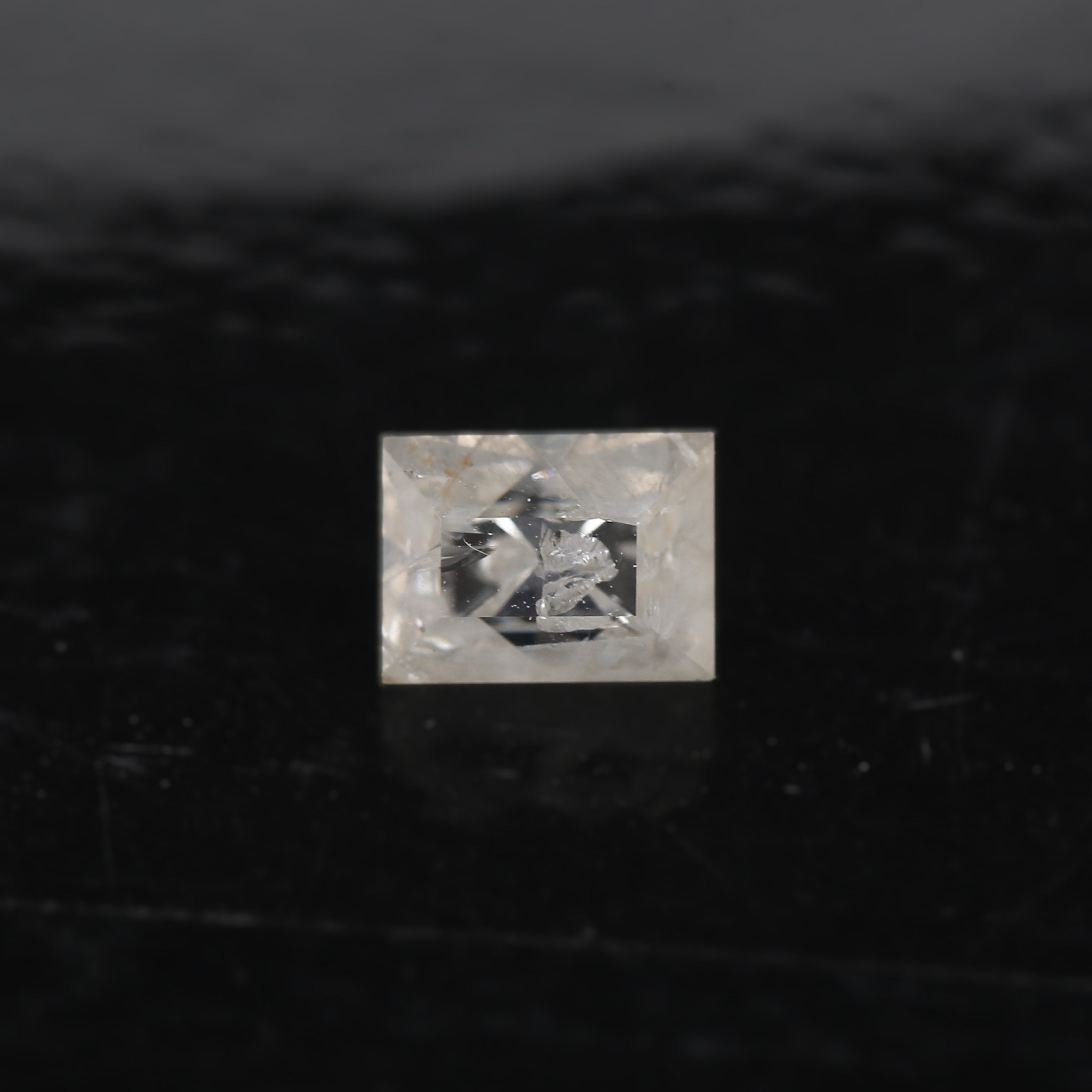 0.78 Carat Natural Icy gray Rectangular Salt and Pepper Diamond 5.70 MM