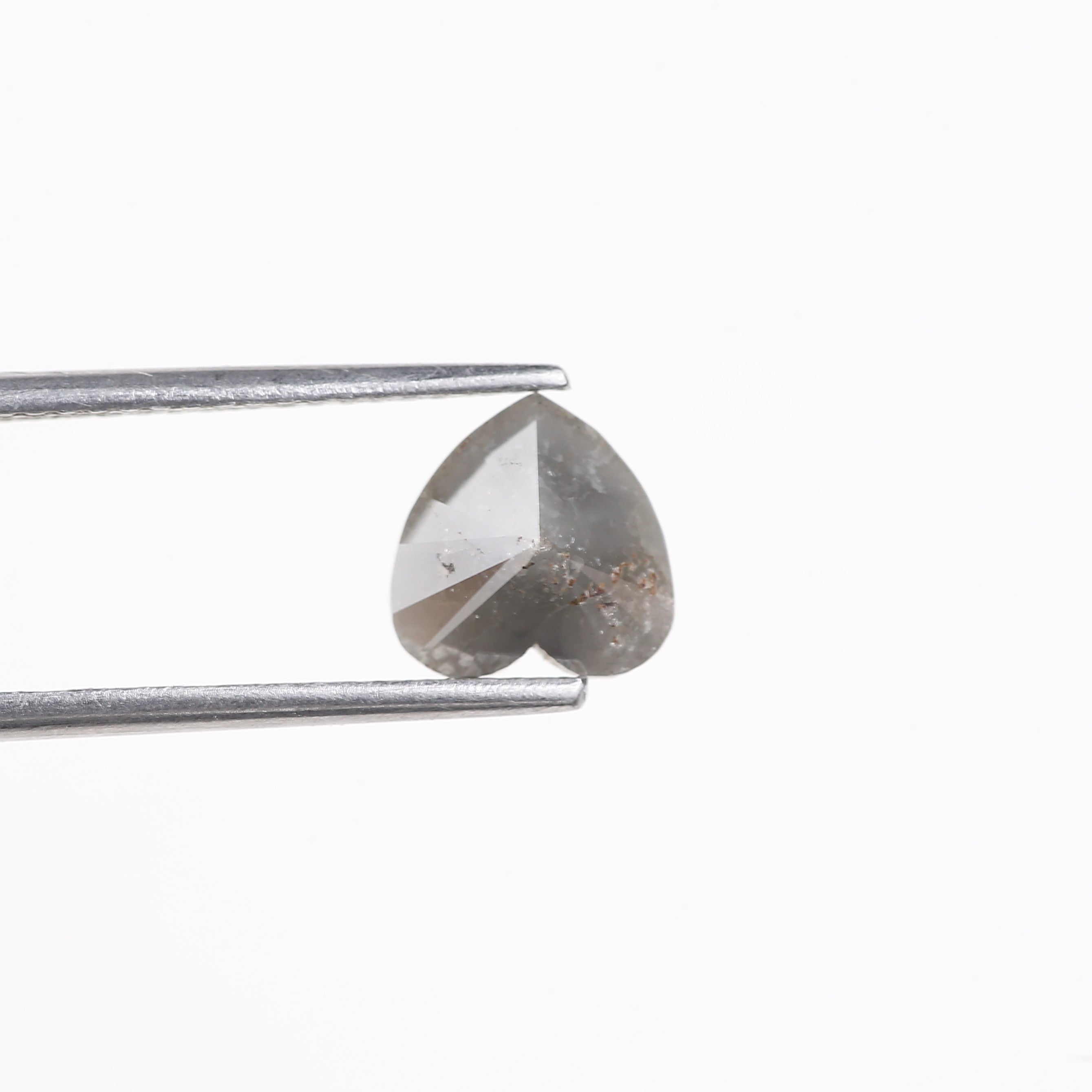 1.48 Carat Natural Milky Grey Heart Salt And Pepper Diamond 7.38 MM