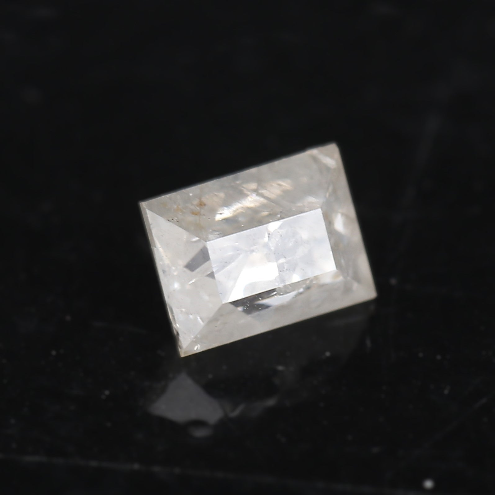 0.78 Carat Natural Icy gray Rectangular Salt and Pepper Diamond 5.70 MM