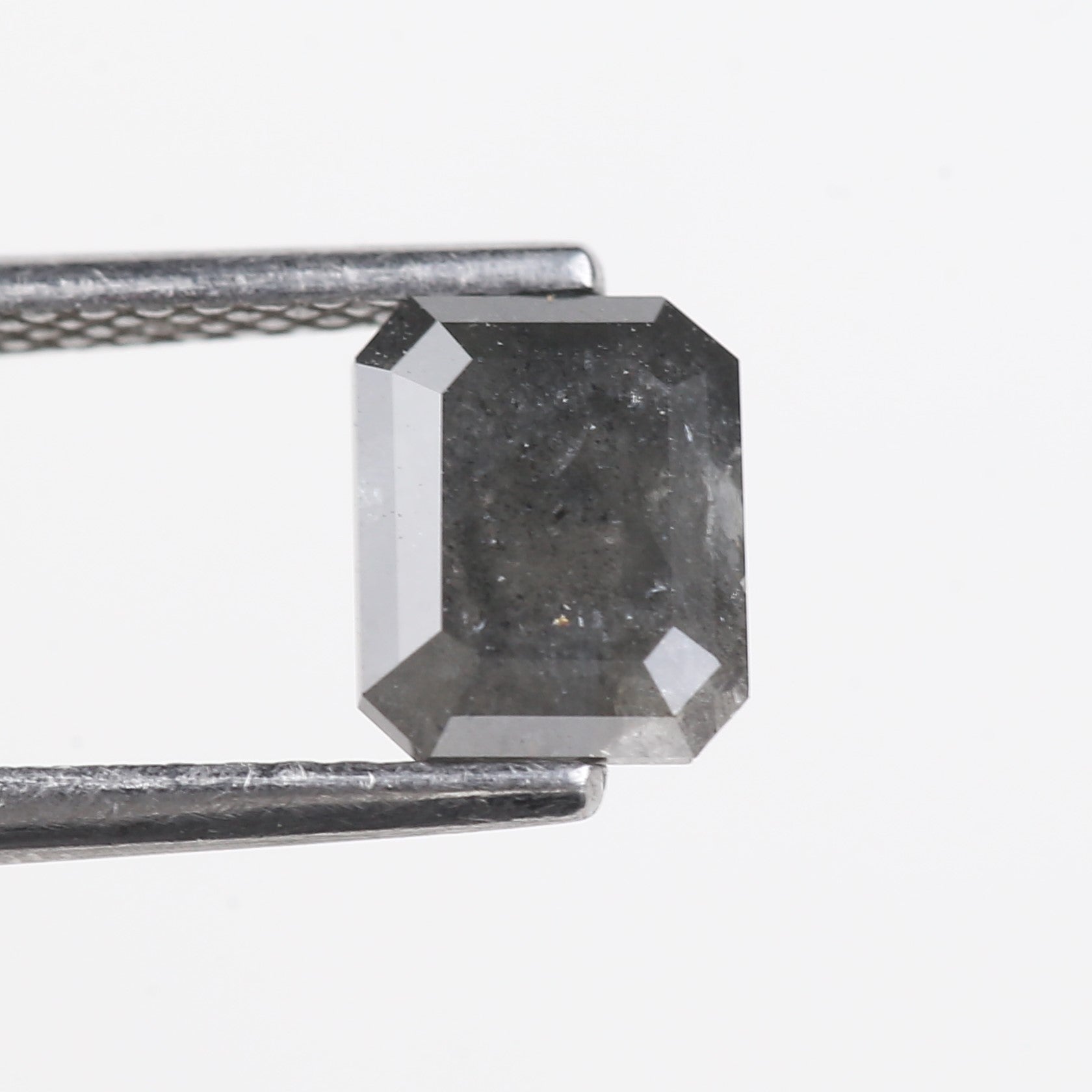 1.29 Carat Natural Gray Emerald Salt And Pepper Diamond 6.67 MM