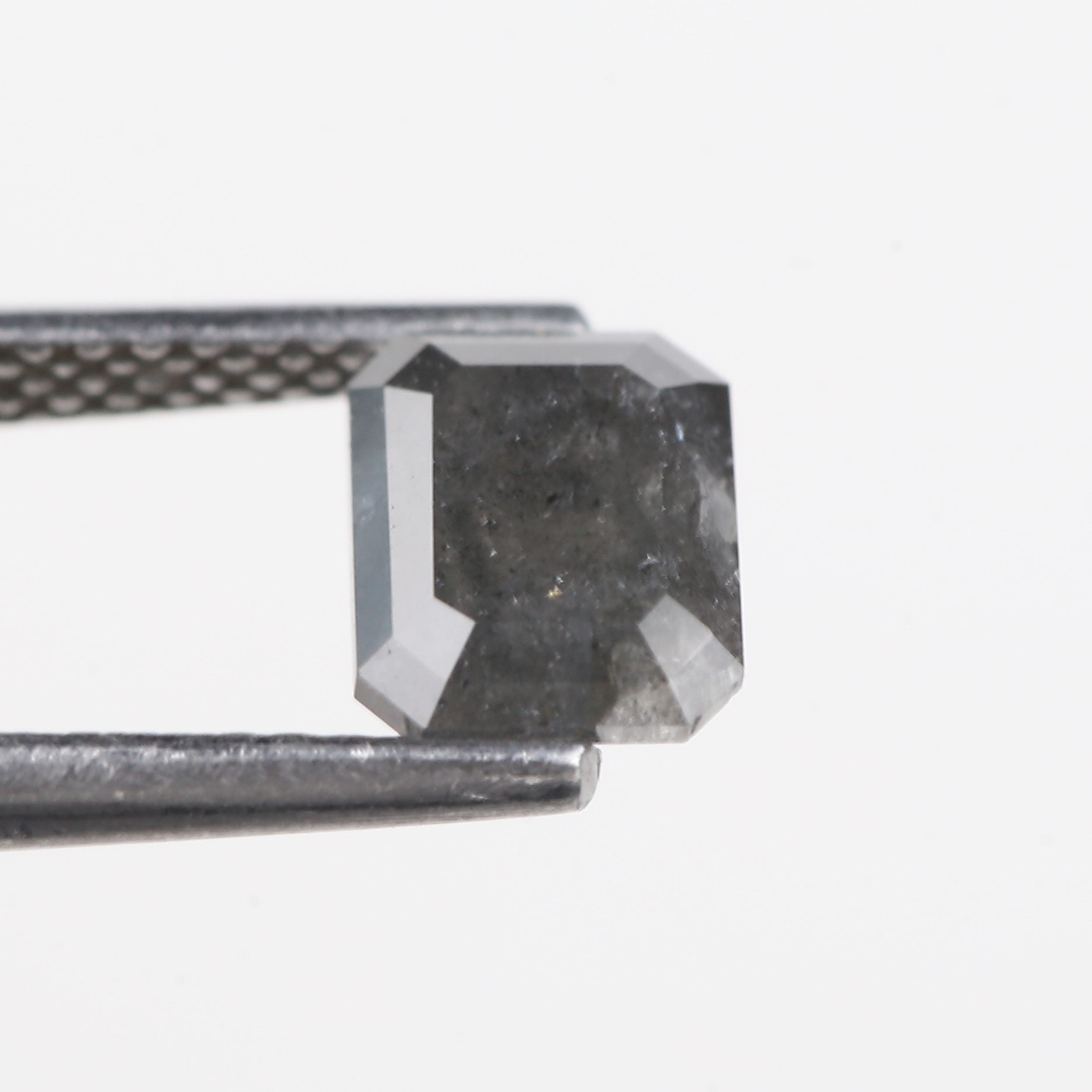 1.29 Carat Natural Gray Emerald Salt And Pepper Diamond 6.67 MM