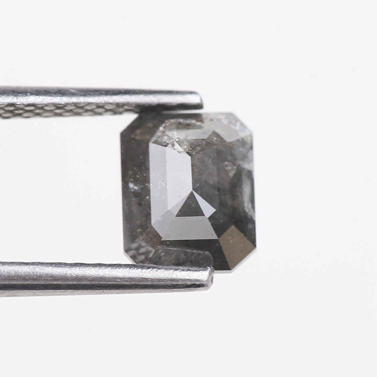 1.29 Carat Natural Gray Emerald Salt And Pepper Diamond 6.67 MM