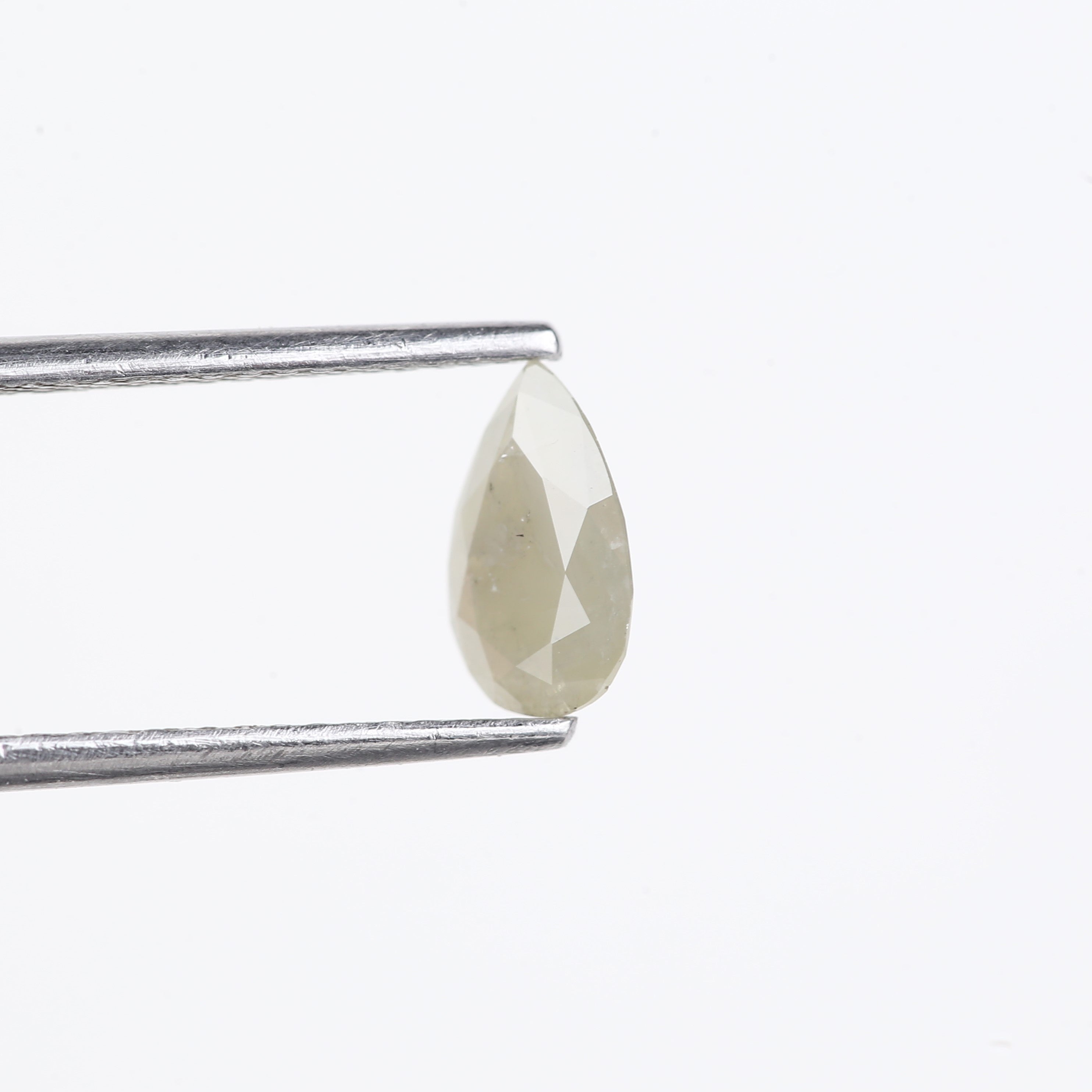 0.66 Carat Natural Milky Grey Pear Cut Salt And Pepper Diamond 7.85 MM