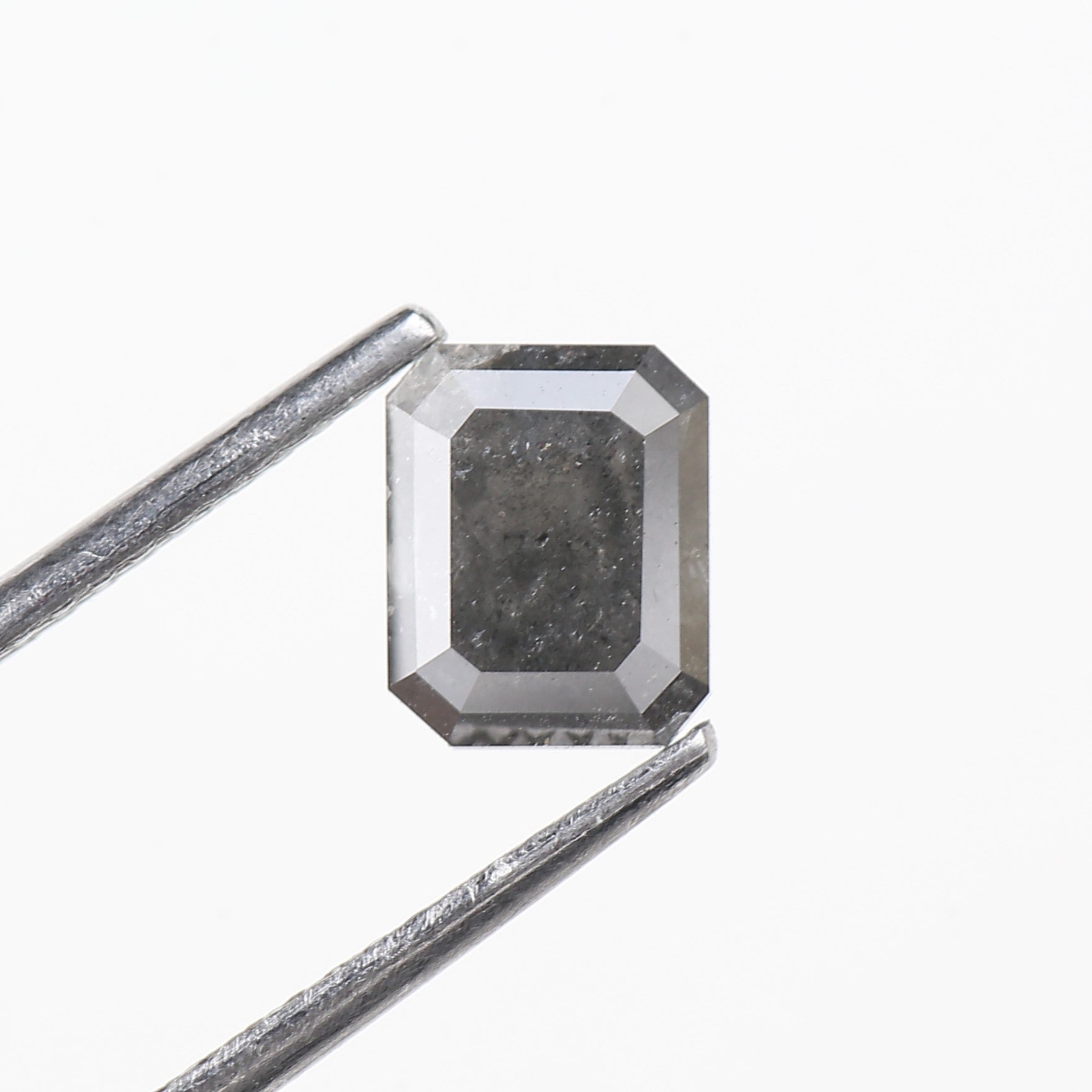 1.29 Carat Natural Gray Emerald Salt And Pepper Diamond 6.67 MM