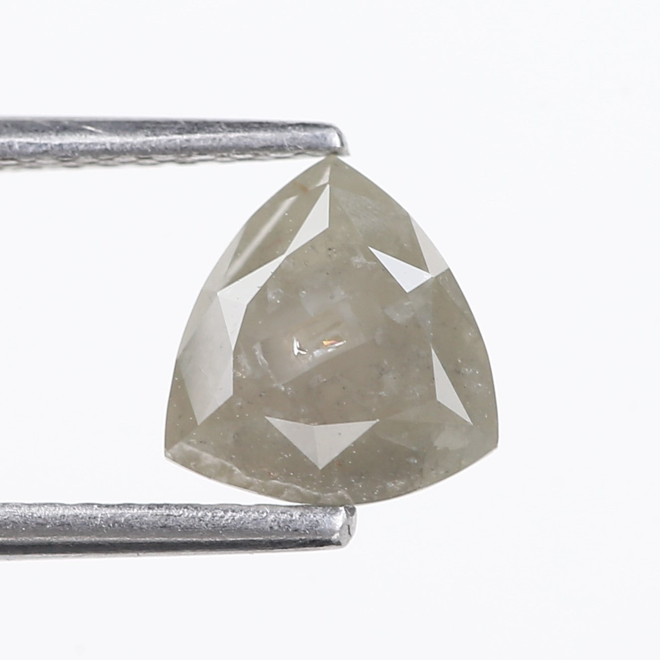 1.33 Carat Natural Gray Trillion Cut Salt and Pepper Diamond 6.97 MM