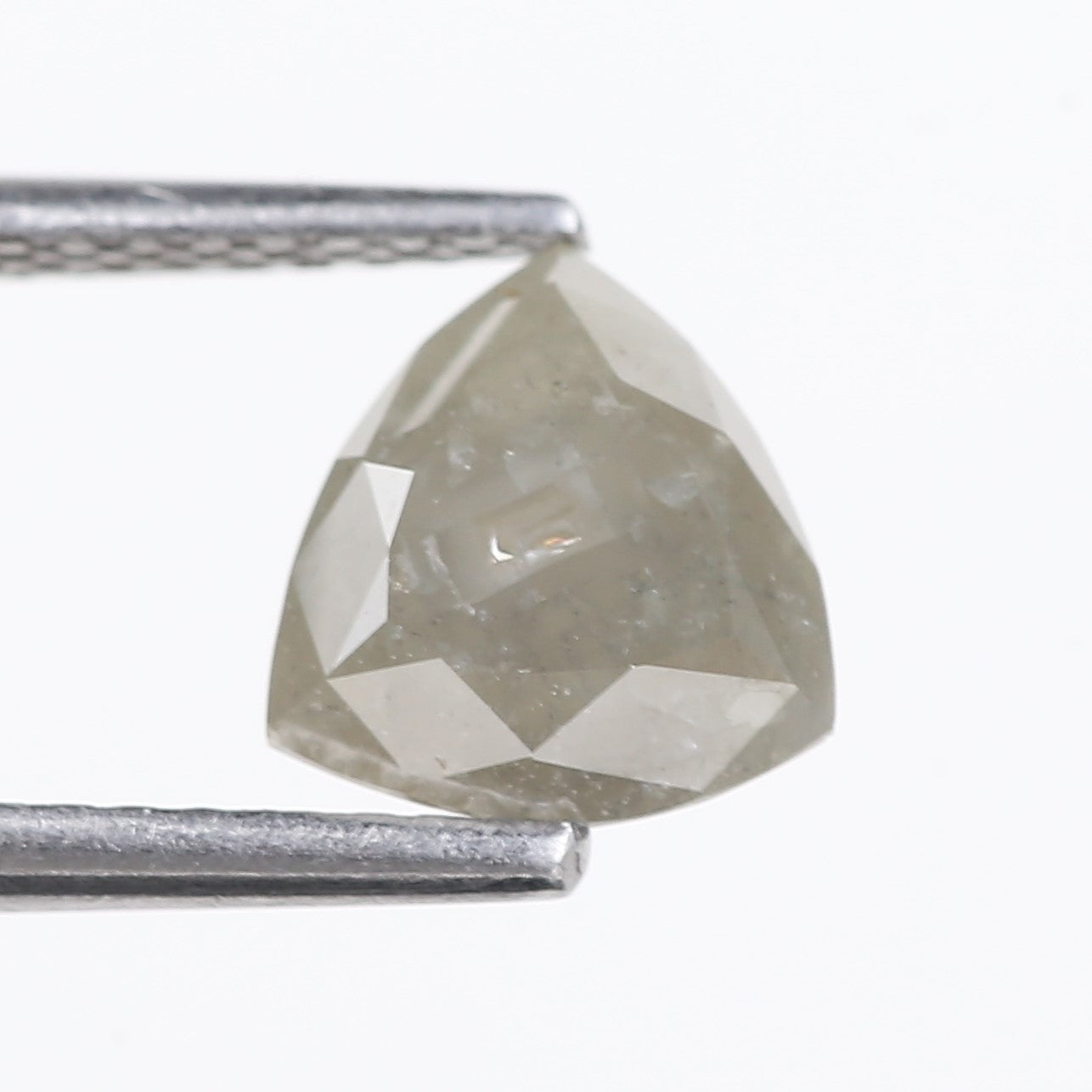 1.33 Carat Natural Gray Trillion Cut Salt and Pepper Diamond 6.97 MM