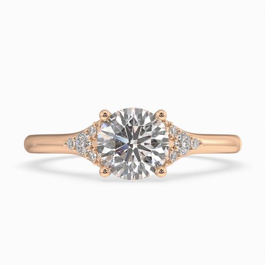 18K Gold 1ct D VVS1 Round Engagement Ring Franco