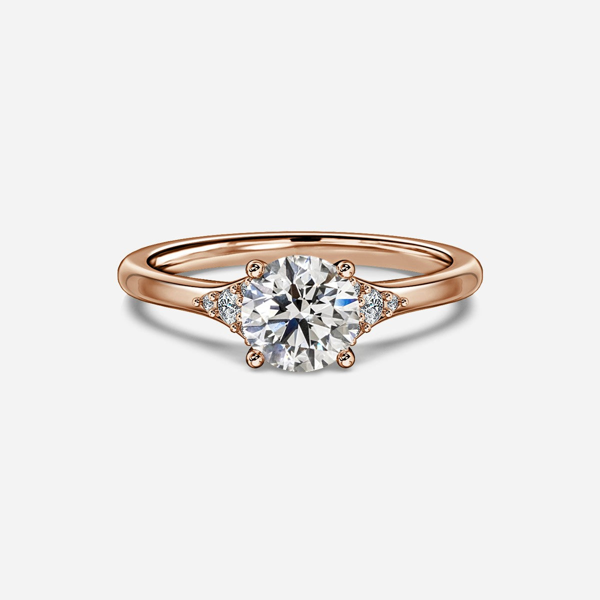18K Gold 1ct D VVS1 Round Engagement Ring