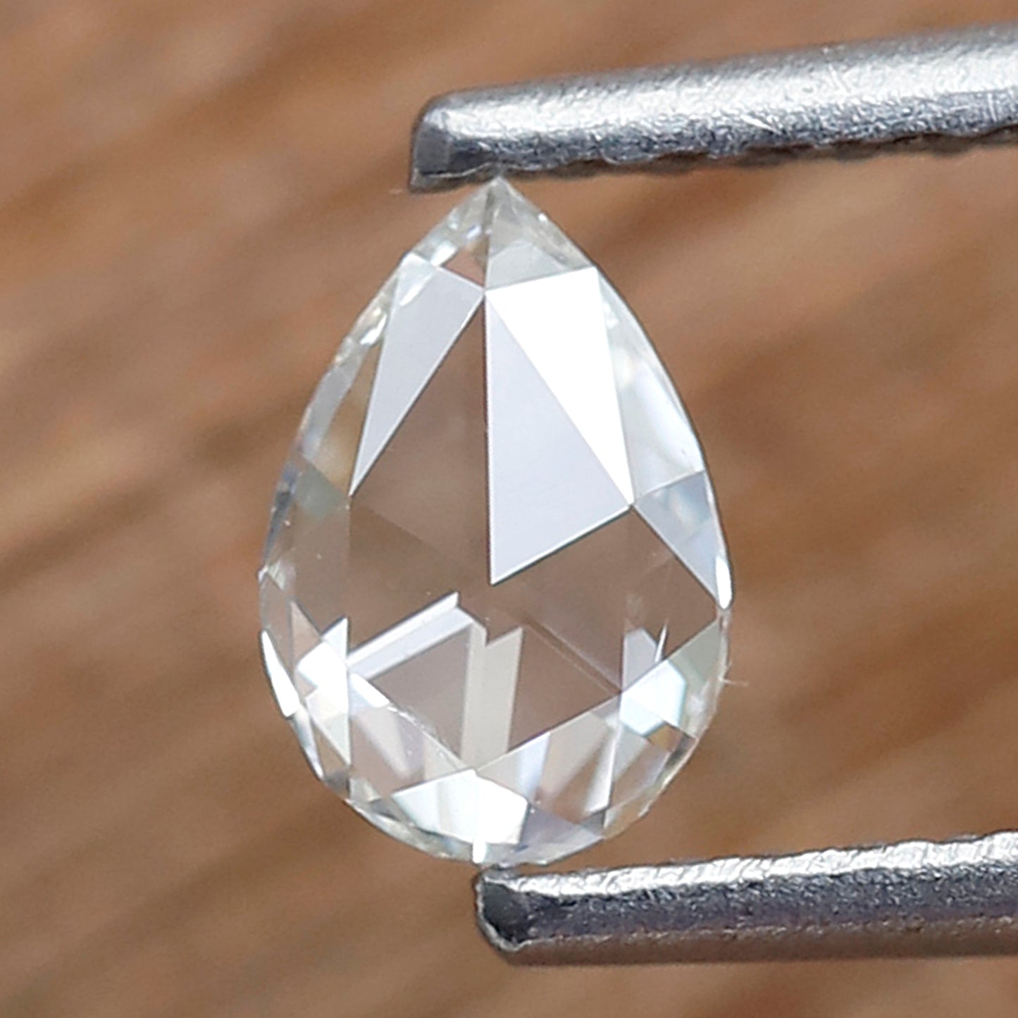 0.29 Carat White Pear Rose Cut Diamond GH VS Clarity 5 MM