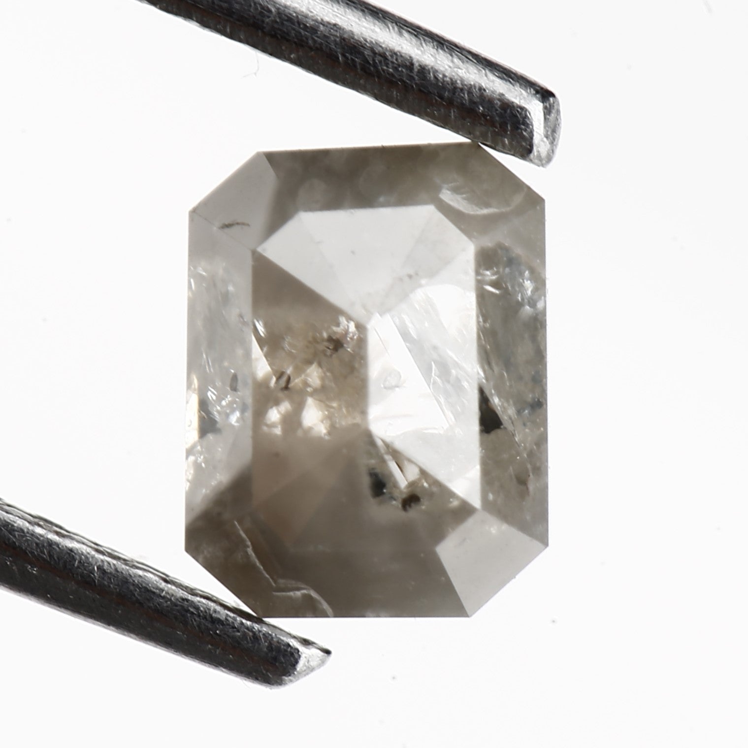 0.81 Carat 5.34 MM Natural Loose Emerald Cut Salt and Pepper Diamond - Blackdiamond