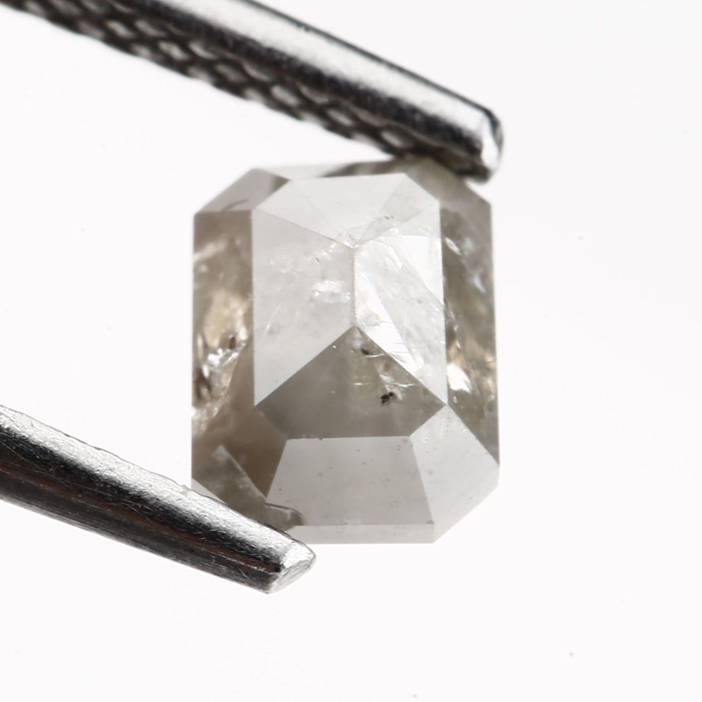 0.81 Carat 5.34 MM Natural Loose Emerald Cut Salt and Pepper Diamond - Blackdiamond