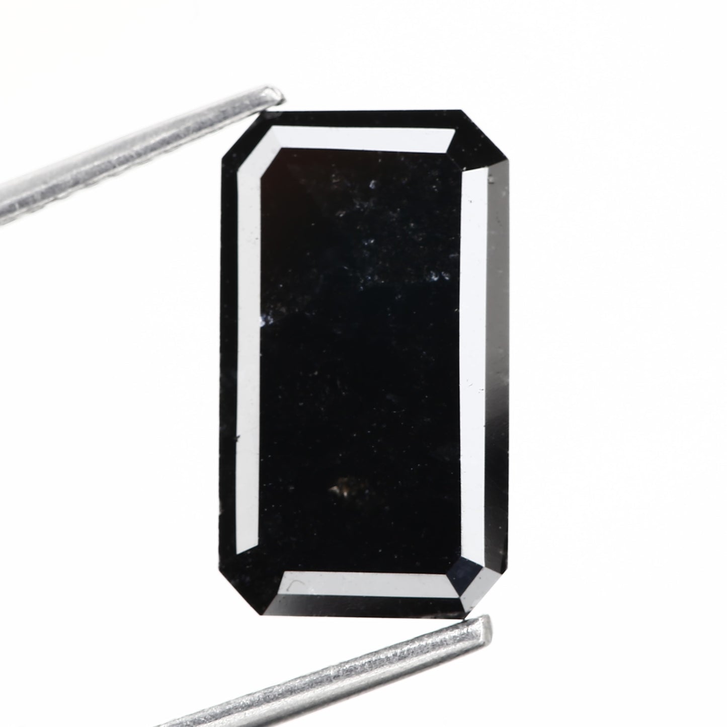 4.01 Carat Fancy Black Elongated Emerald Cut Natural Loose Diamond - Blackdiamond