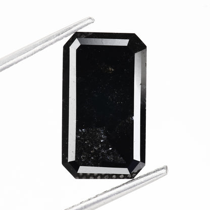 4.01 Carat Fancy Black Elongated Emerald Cut Natural Loose Diamond - Blackdiamond