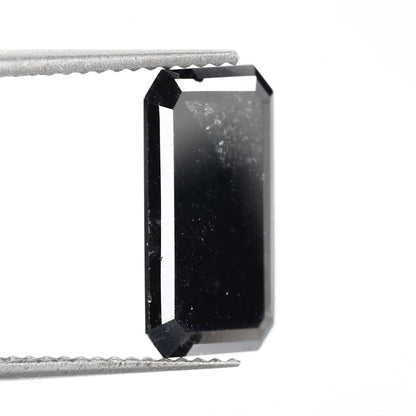 4.01 Carat Fancy Black Elongated Emerald Cut Natural Loose Diamond - Blackdiamond