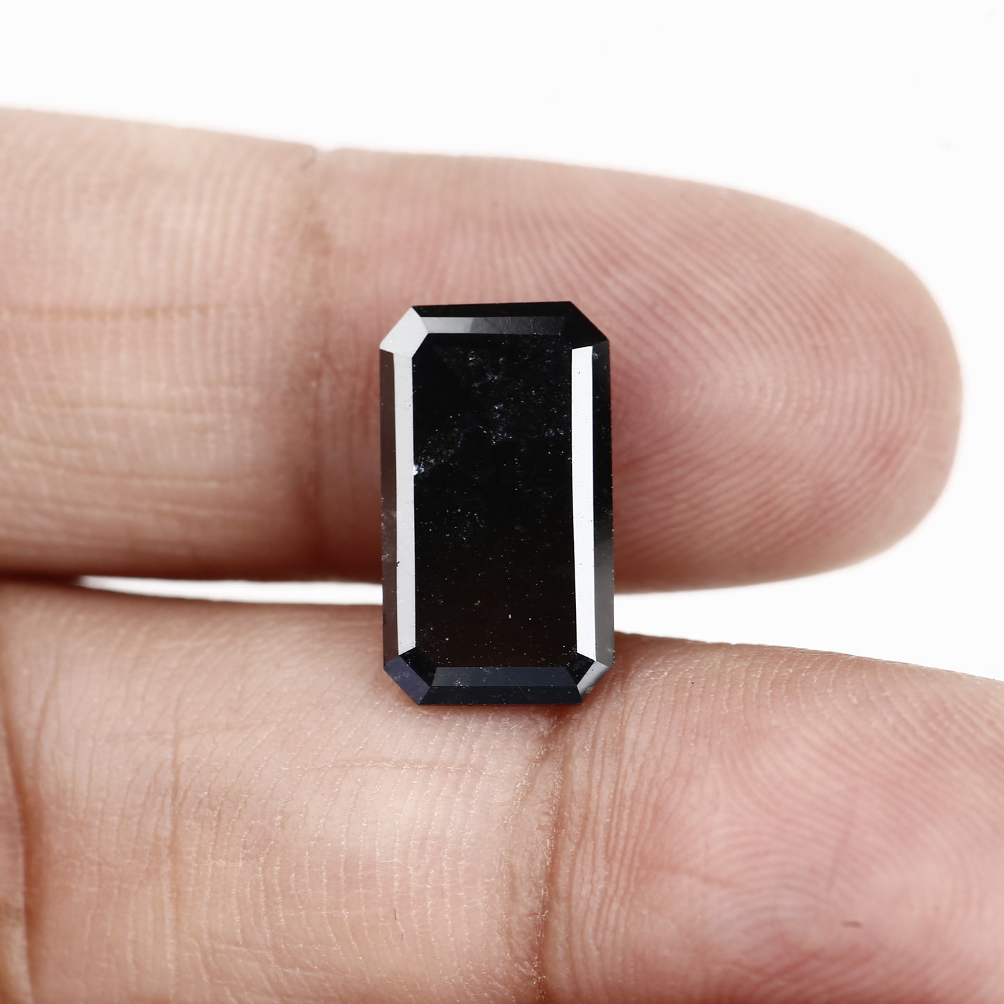 4.01 Carat Fancy Black Elongated Emerald Cut Natural Loose Diamond - Blackdiamond