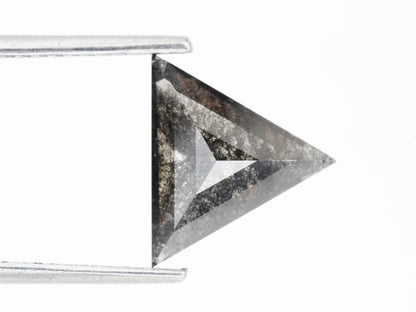 1.69 Carat 9.17 MM Natural Fancy Gray Triangle Salt and Pepper Diamond - Blackdiamond