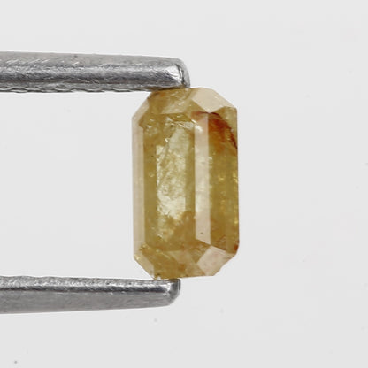 0.33 Carat 5.06 MM Natural Icy Yellow Emerald Cut Loose Diamond - Blackdiamond