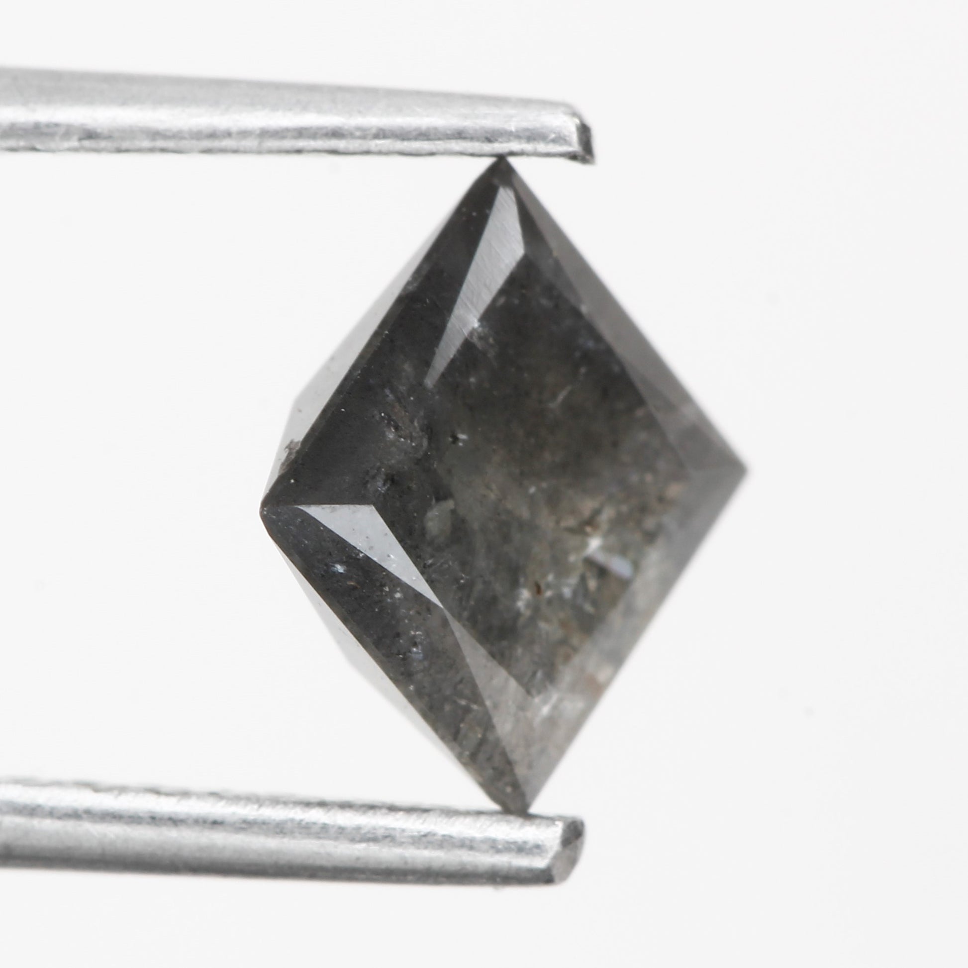 0.98 Carat 5.82 MM Natural Gray Princess Cut Salt and Pepper Diamond - Blackdiamond