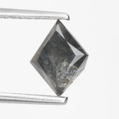 0.98 Carat 5.82 MM Natural Gray Princess Cut Salt and Pepper Diamond - Blackdiamond