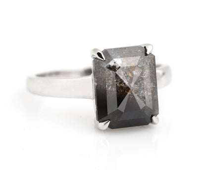 emerald gray diamond ring
