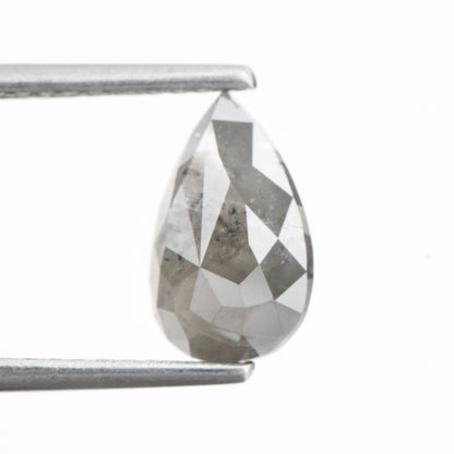 1.56 Carat Salt and Pepper Diamond Gray Pear Rose Cut SDM2983