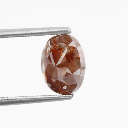 1.07 Carat Natural Orange Rose Cut Diamond Oval 7.5 MM