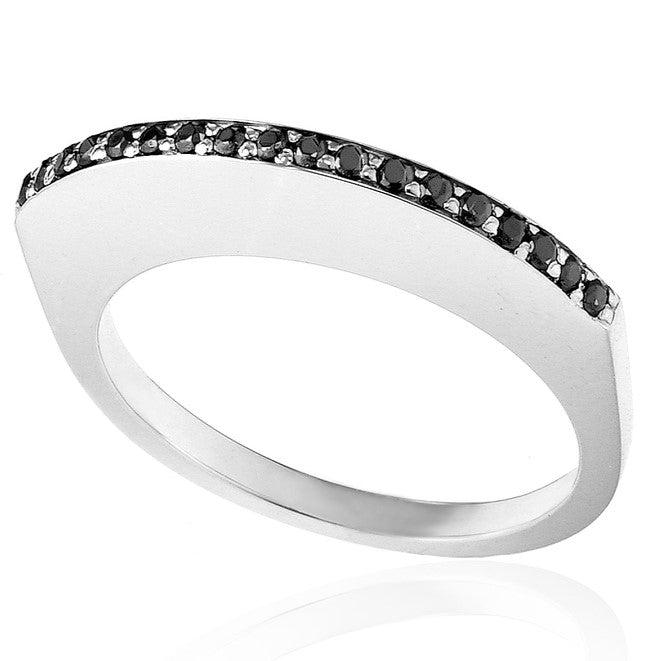 Curve Round Black Diamond Band 14k Yellow Gold - Blackdiamond