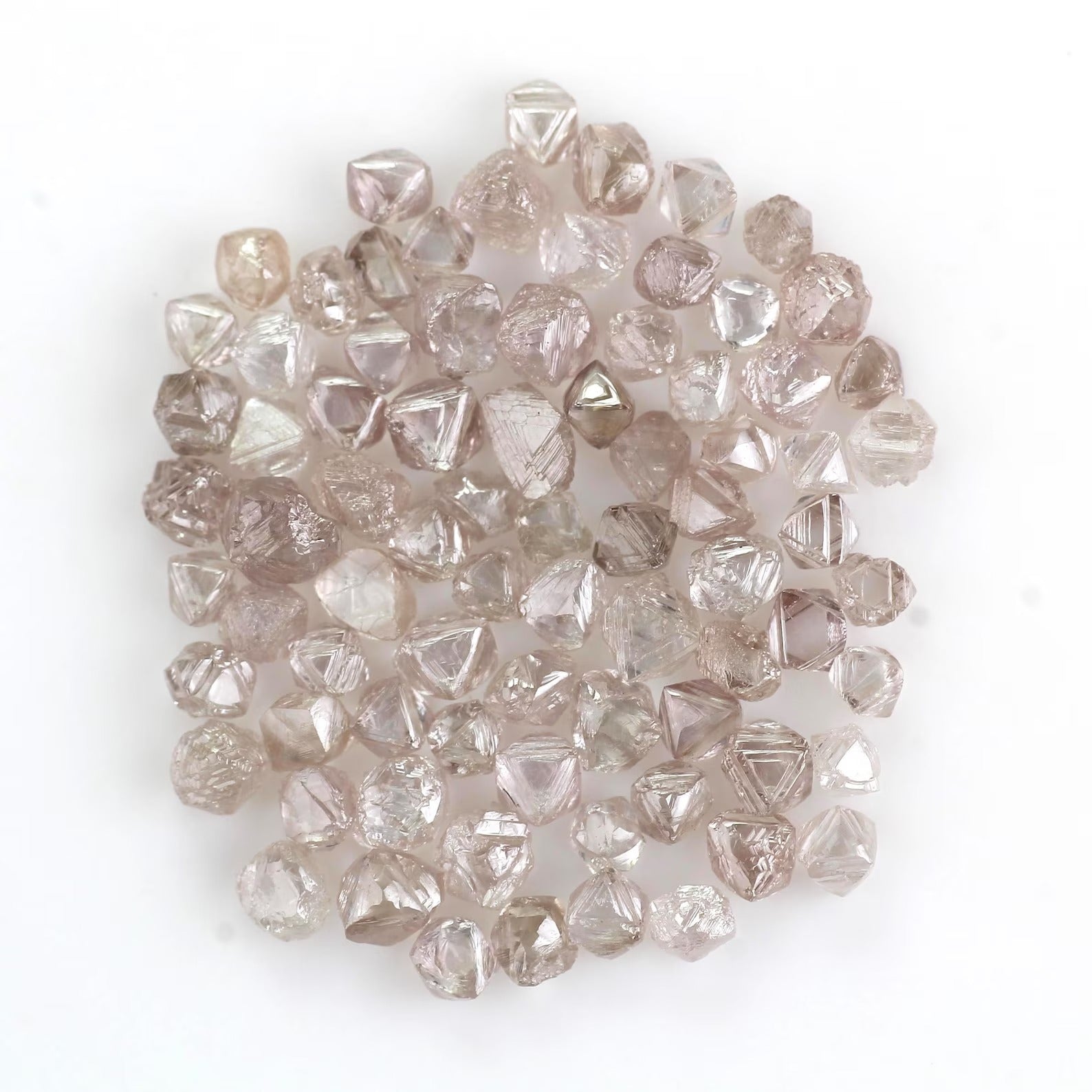 Natural Fancy Pink Purple Rough Diamond Octahedron 2.40 - 2.90 MM