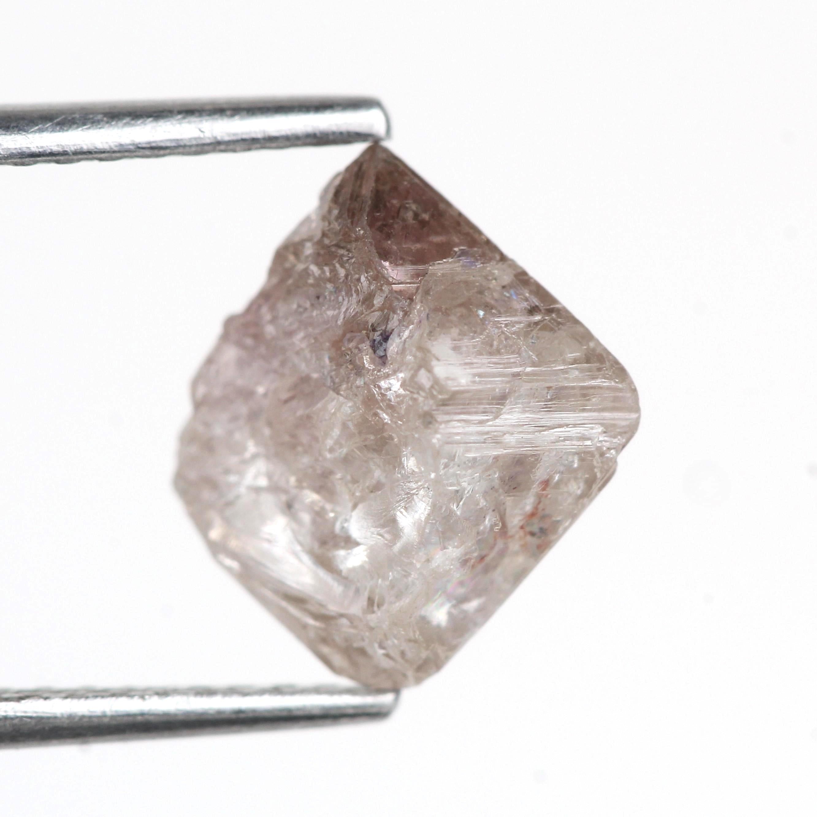 3.15 Carat Natural Light Purple Pink Octahedron Rough Diamond 8.1 MM
