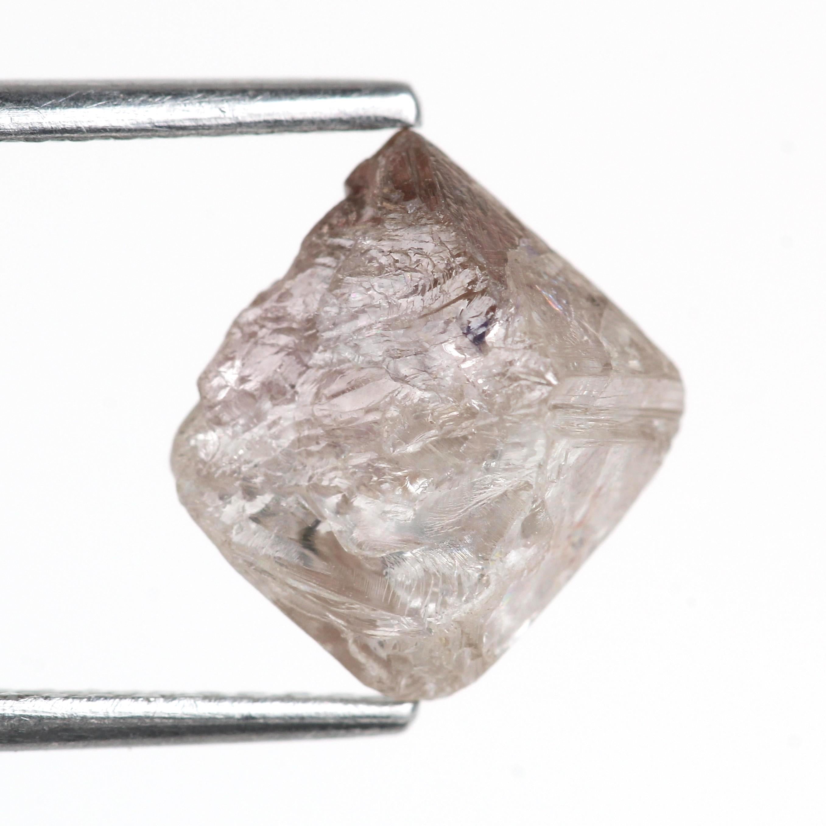 3.15 Carat Natural Light Purple Pink Octahedron Rough Diamond 8.1 MM