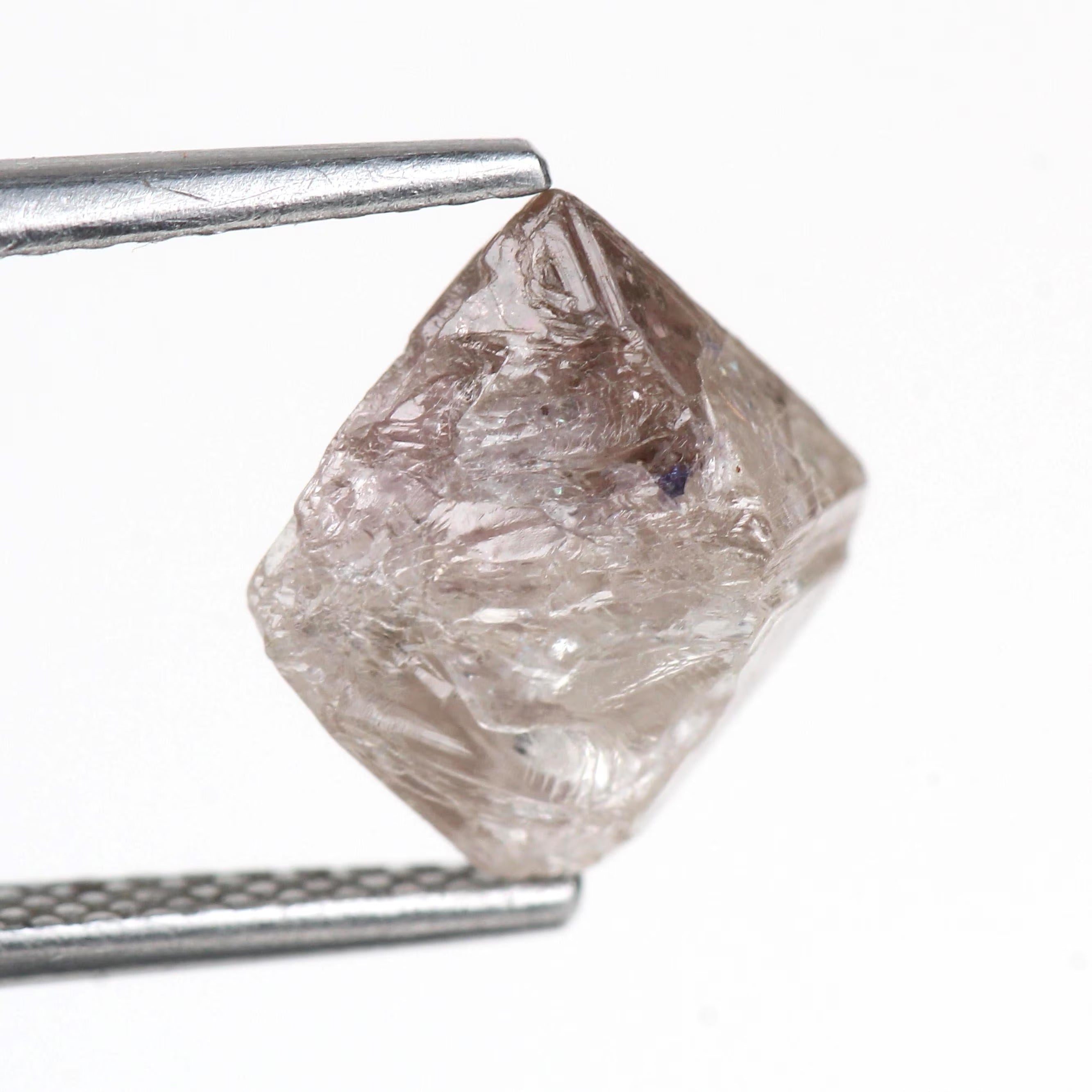 3.15 Carat Natural Light Purple Pink Octahedron Rough Diamond 8.1 MM