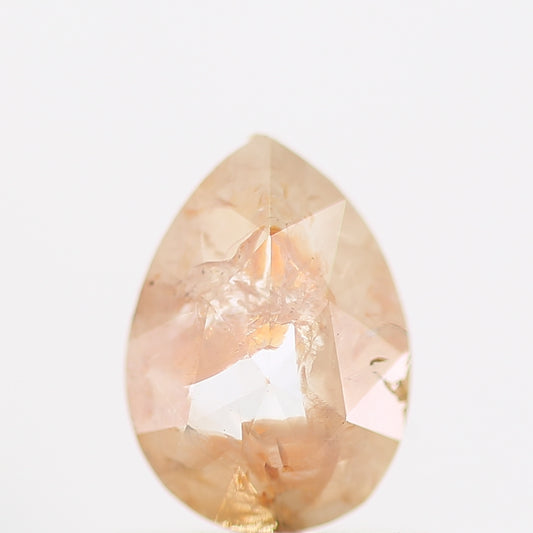 0.61 Carat Natural Peach Orange Rose Cut Pear Diamond SDM977