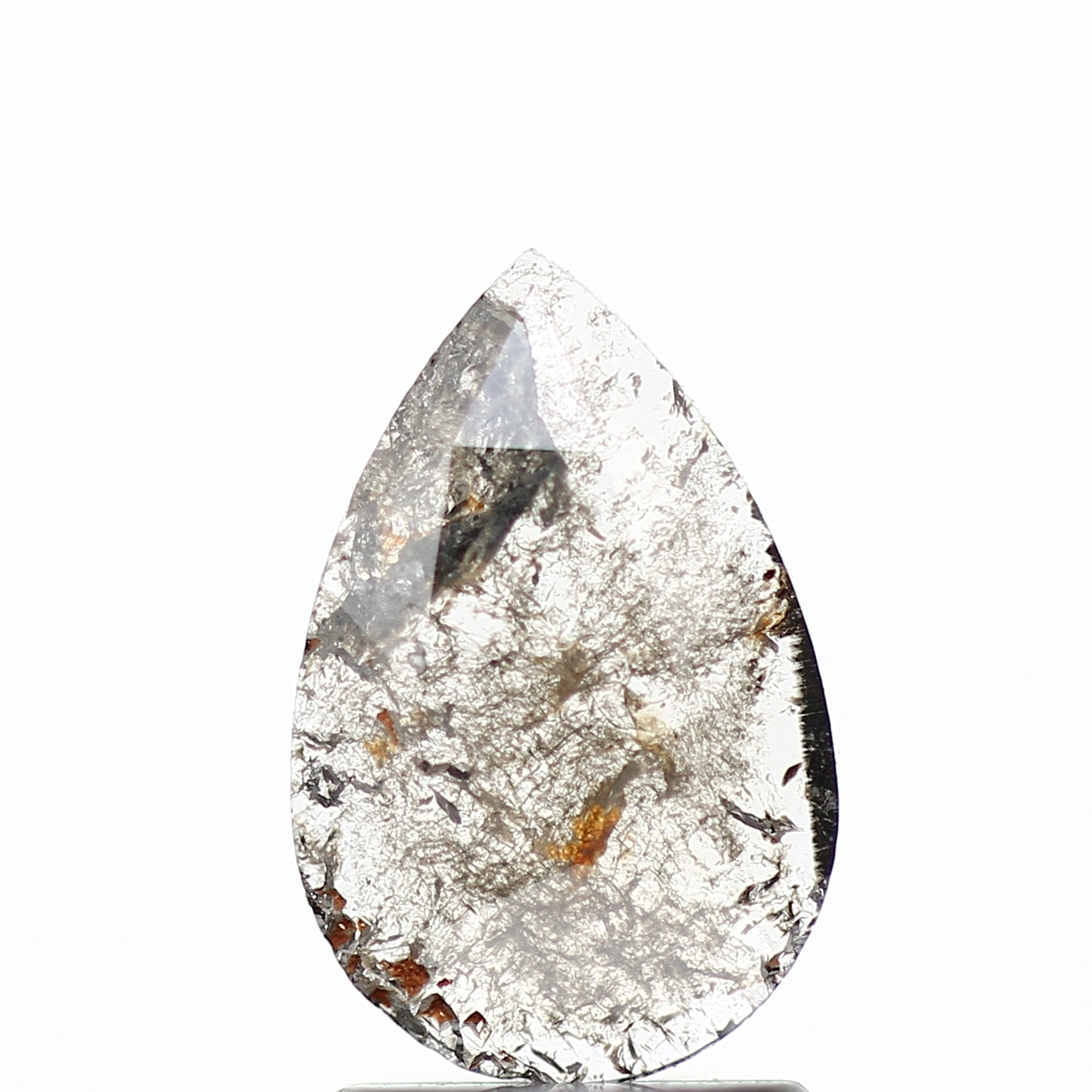 0.74 Carat Natural Pear Slice Gray Salt and Pepper Diamond SDM908