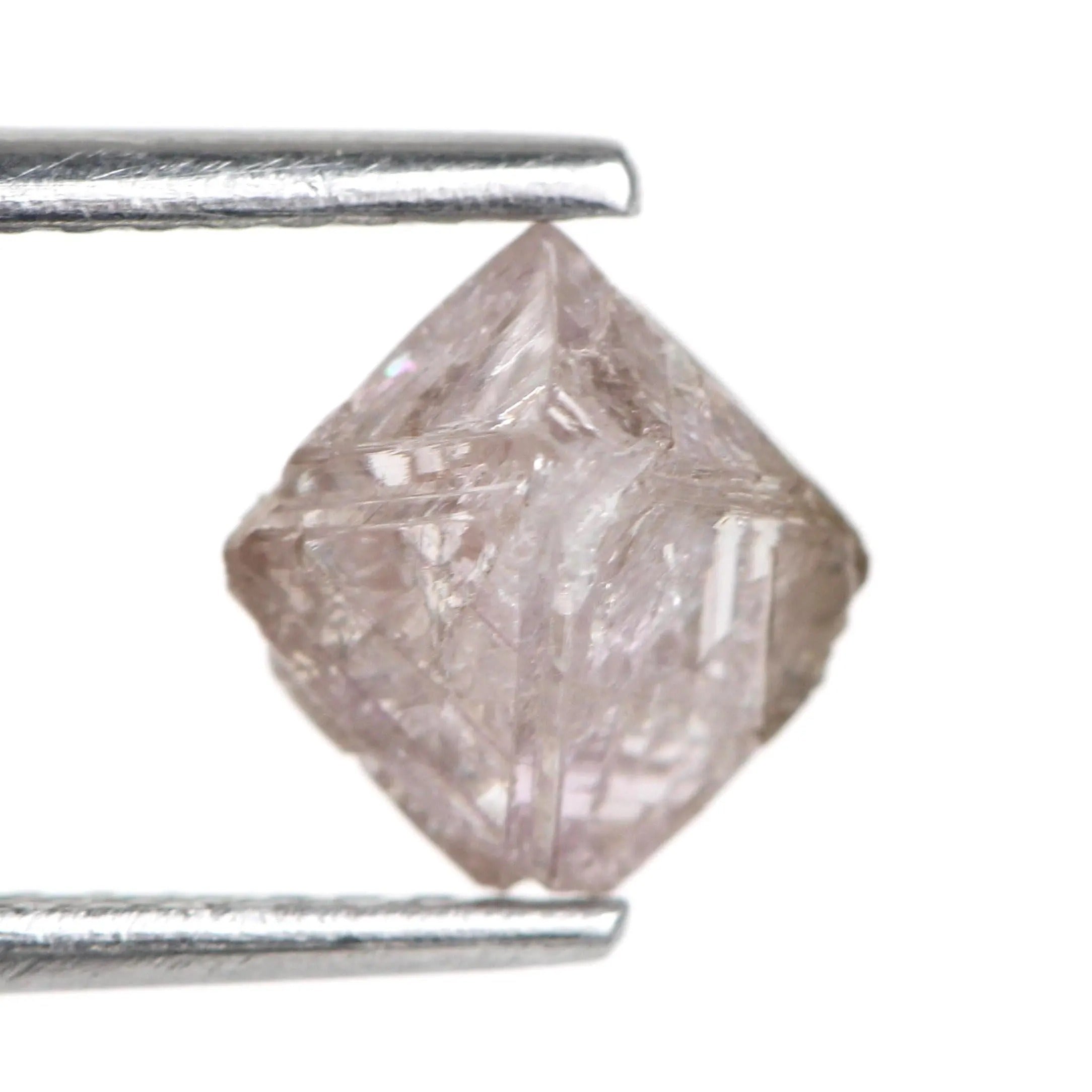 1.78 Carat Natural Pink Purple Raw Rough Octahedron Loose Diamond 6.7 MM
