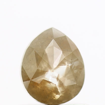 0.55 Carat Natural Rose Cut Yellow Pear Rustic Diamond SDM364