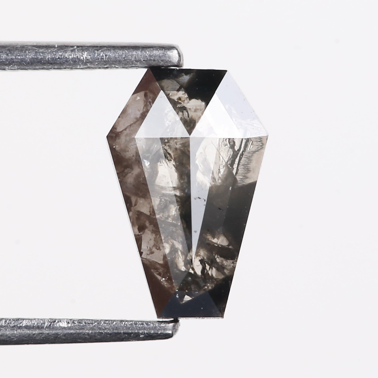 0.88 Carat Natural Black Coffin Cut Salt And Pepper Diamond 9.08 MM